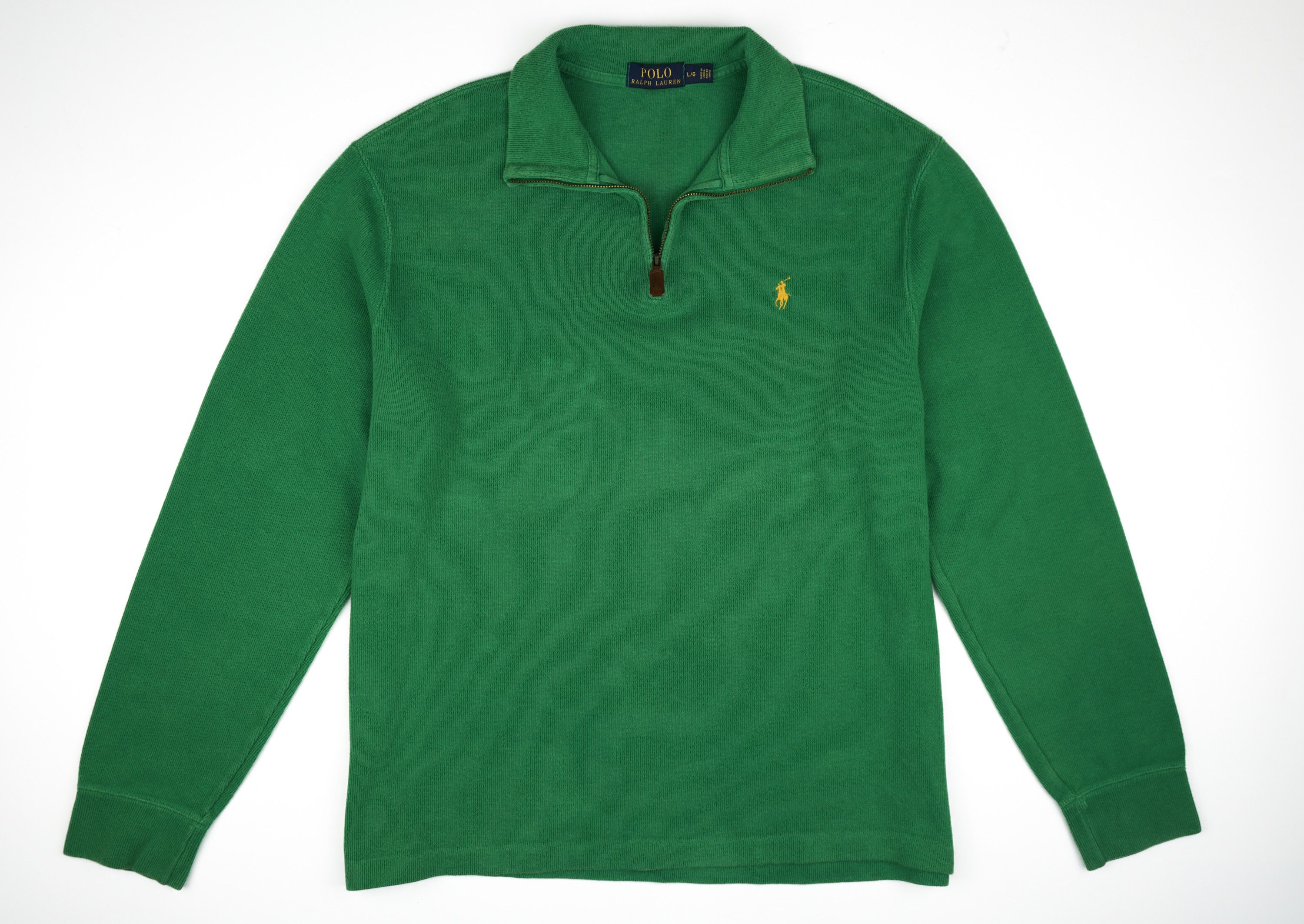 Polo Ralph Lauren × Ralph Lauren × Vintage vtg Ralph Lauren half-zip sweater Green Size US L / EU 52-54 / 3 - 1 Thumbnail