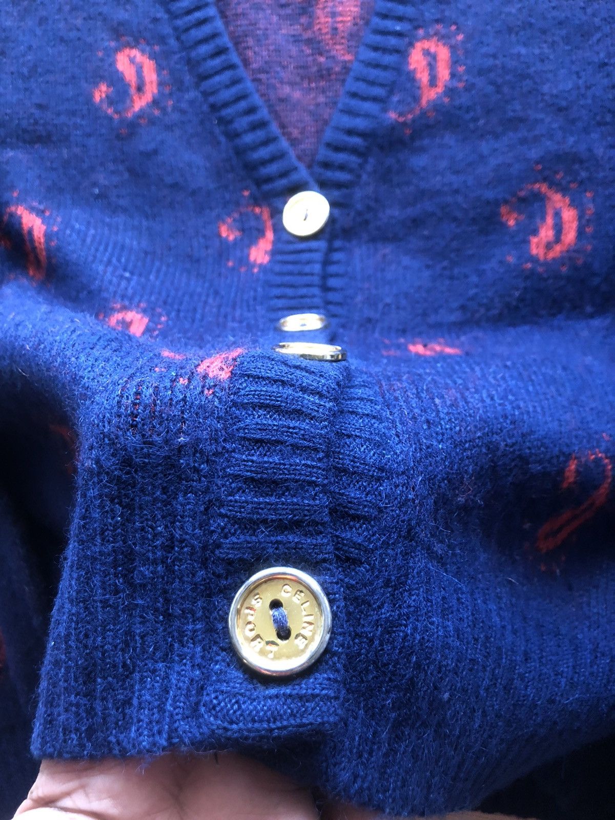 Celine 1980s Celine Paisley Wool Knitted Cardigan Size S / US 4 / IT 40 - 6 Thumbnail