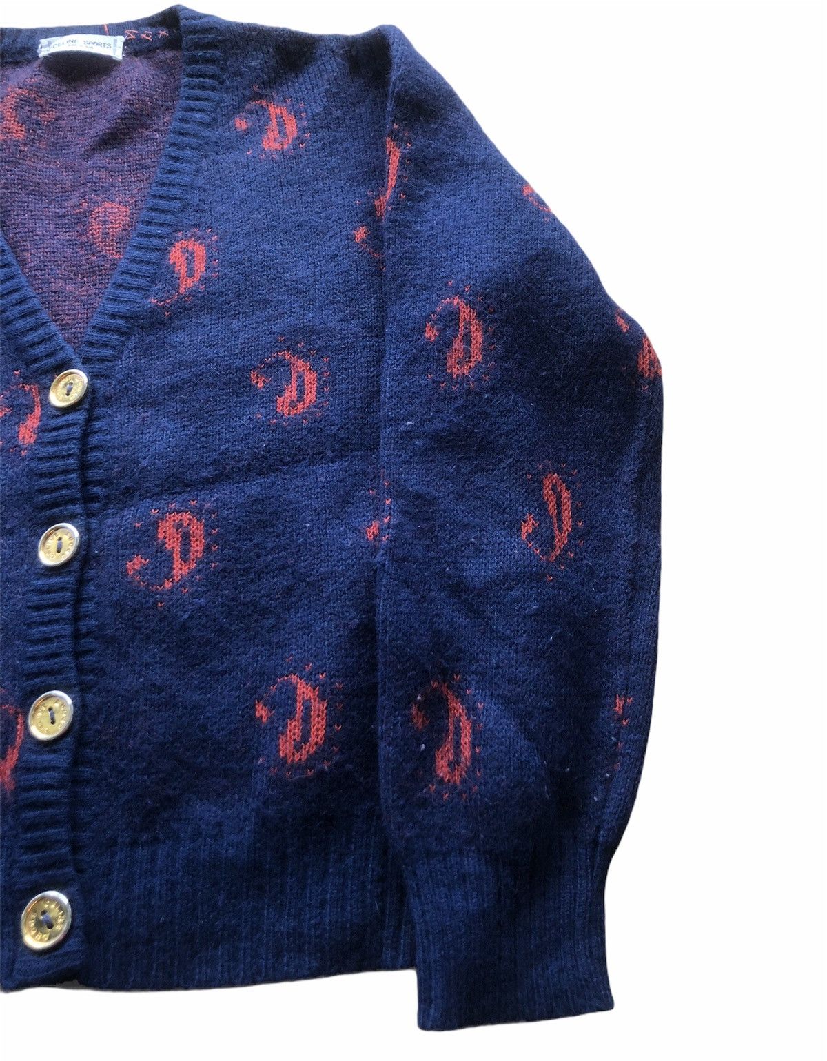 Celine 1980s Celine Paisley Wool Knitted Cardigan Size S / US 4 / IT 40 - 3 Thumbnail