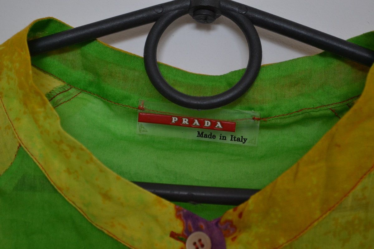 Prada 🔴 PRADA Shirt Long Sleeve Print Multicolor Yellow Sport Size S / US 4 / IT 40 - 4 Thumbnail