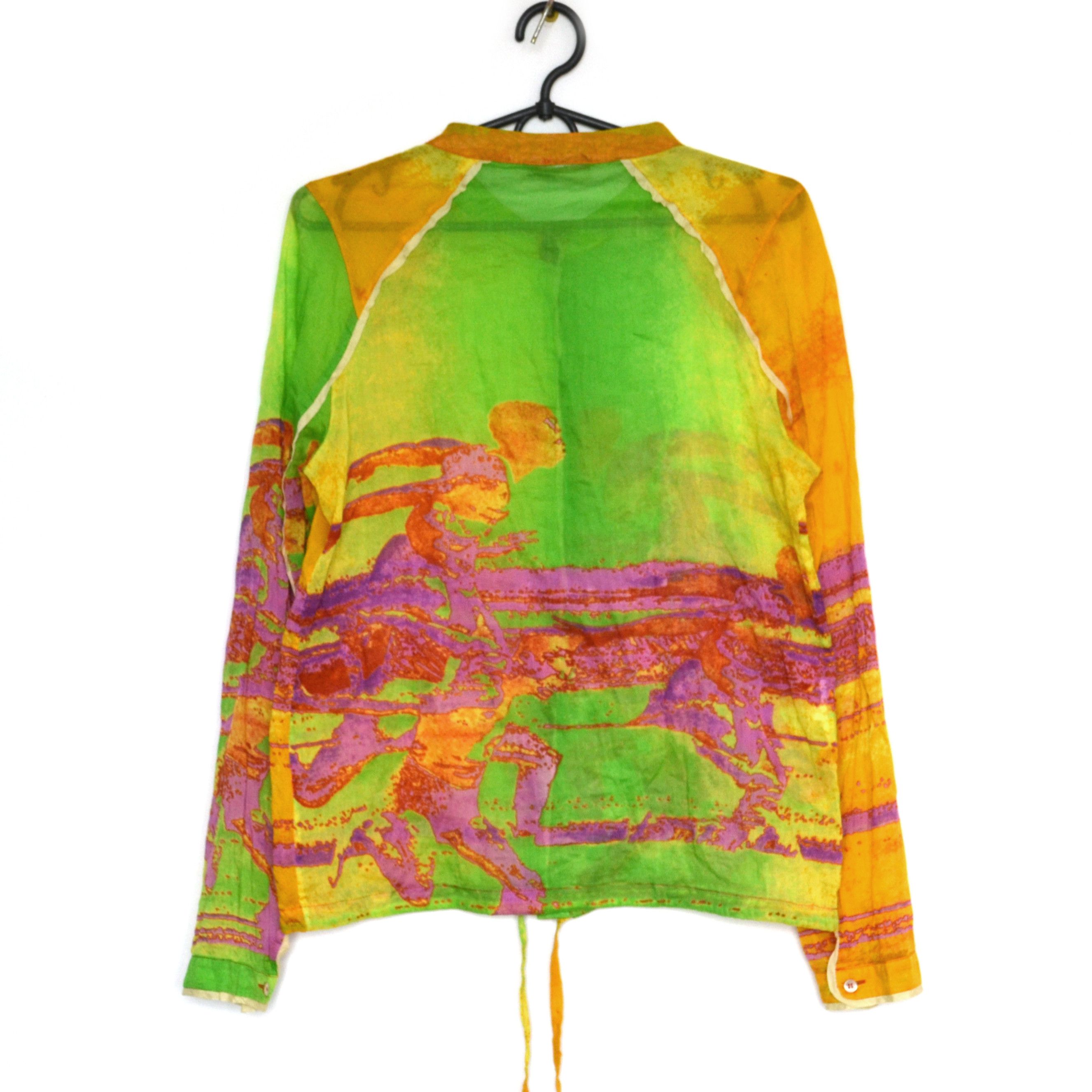 Prada 🔴 PRADA Shirt Long Sleeve Print Multicolor Yellow Sport Size S / US 4 / IT 40 - 3 Thumbnail