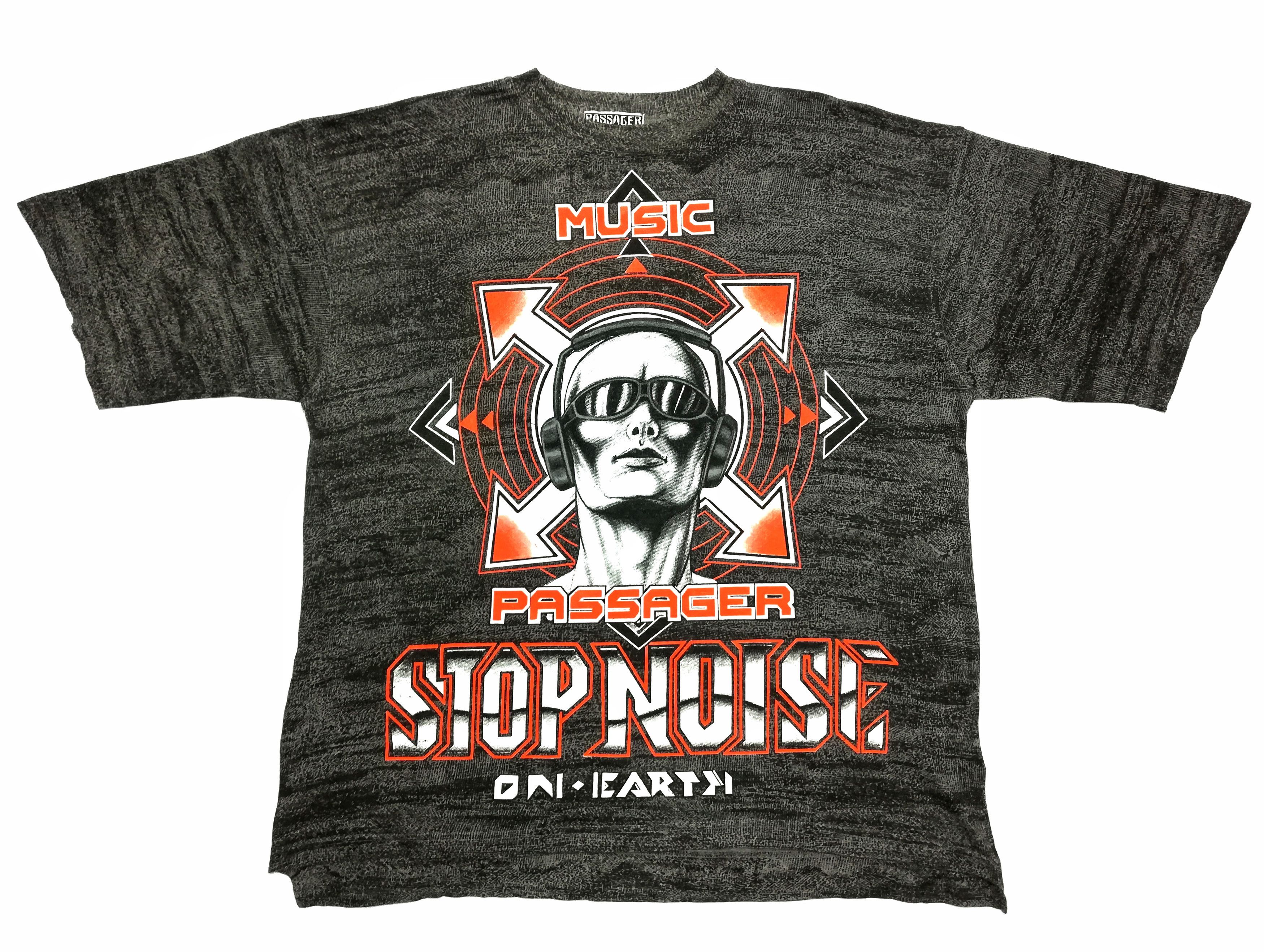 Vintage 🔥Passager Music Style Stop Noise On.Earth Big Logo T-Shirt Size US XL / EU 56 / 4 - 1 Thumbnail
