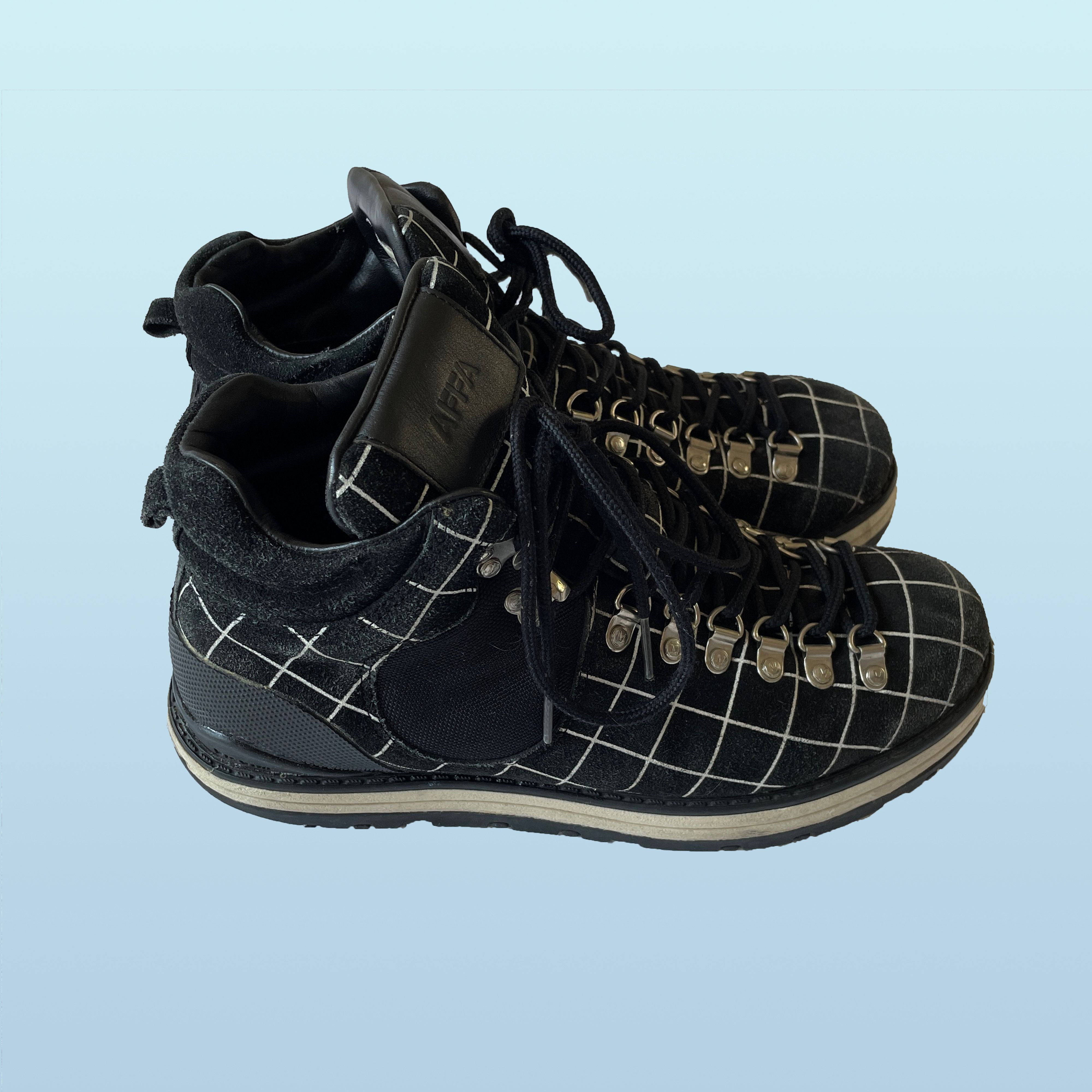 visvim×affa check design trekking boots visvim×affa check design trekking boots