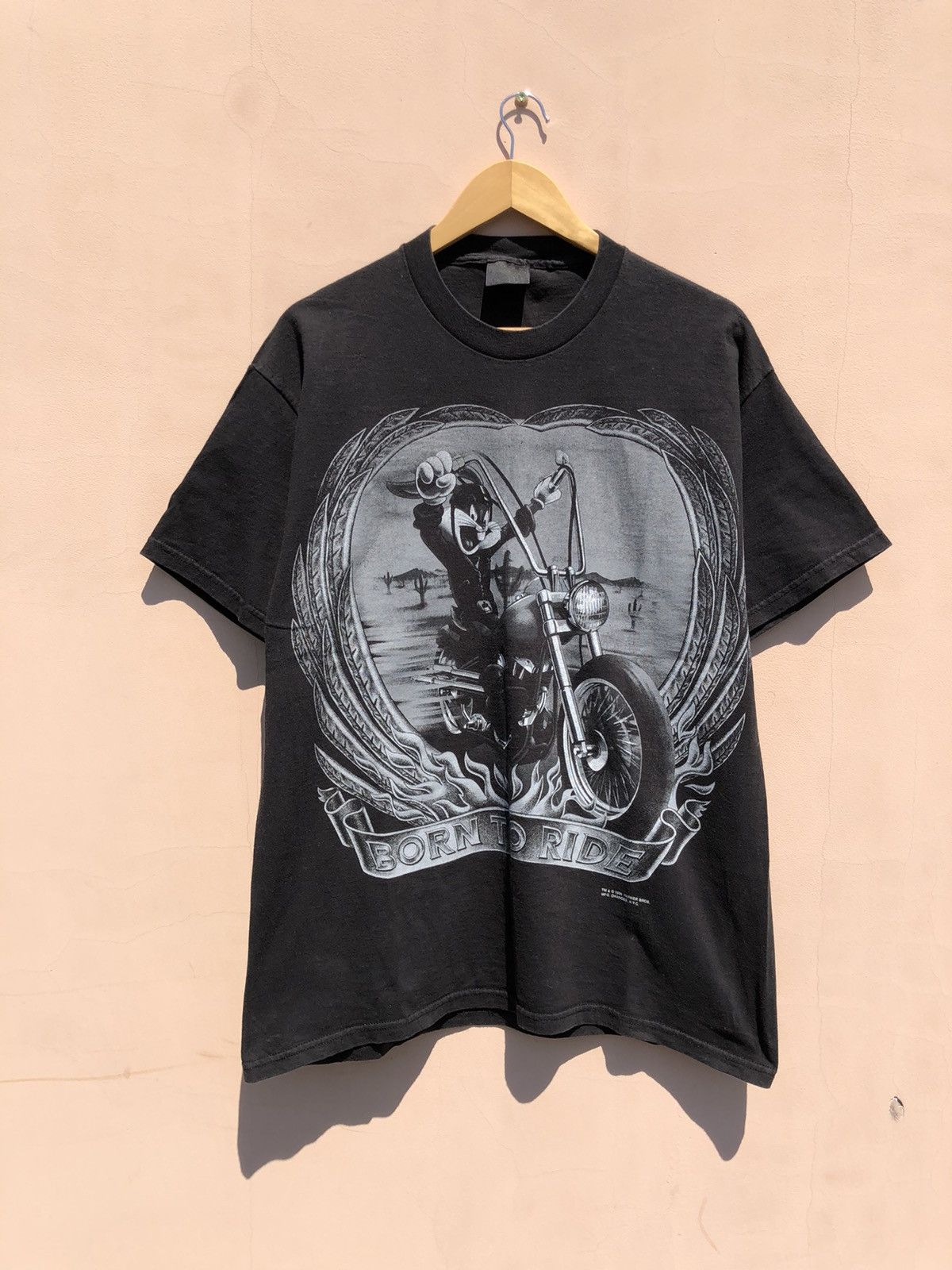Cartoon Network Vintage 1996 Bugs Bunny Biker Born To Ride Tee (Space) Size US L / EU 52-54 / 3 - 1 Thumbnail