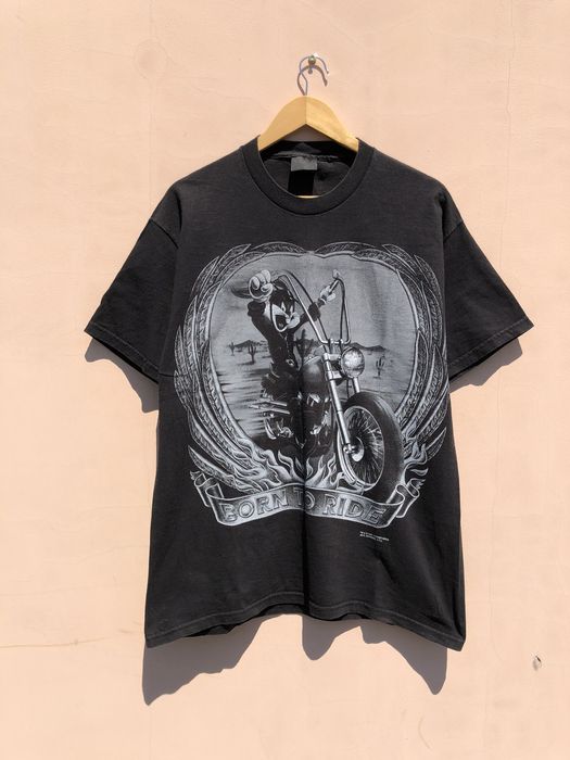 Vintage Vintage 1996 Bugs Bunny Biker Born To Ride Tee (Space) | Grailed