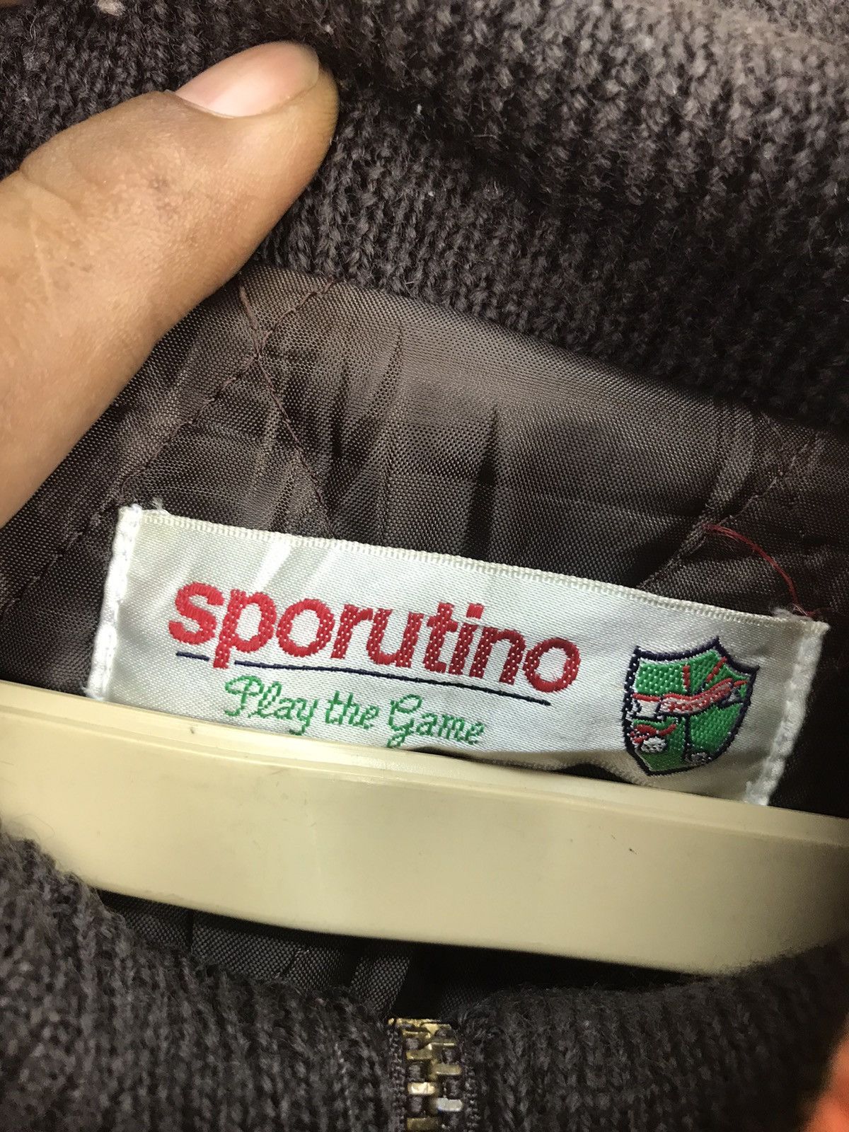 Japanese Brand × Vintage Vintage sporutino spellout wool zipper jacket Size US L / EU 52-54 / 3 - 4 Thumbnail