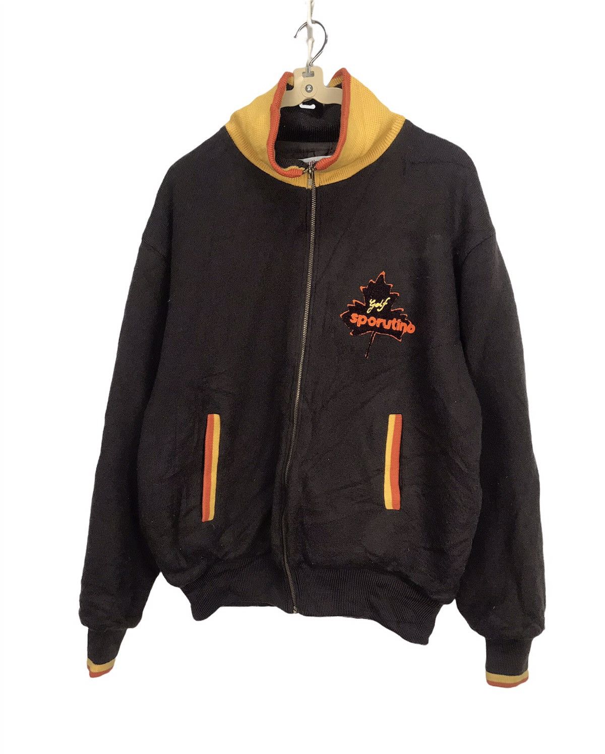 Japanese Brand × Vintage Vintage sporutino spellout wool zipper jacket Size US L / EU 52-54 / 3 - 1 Thumbnail