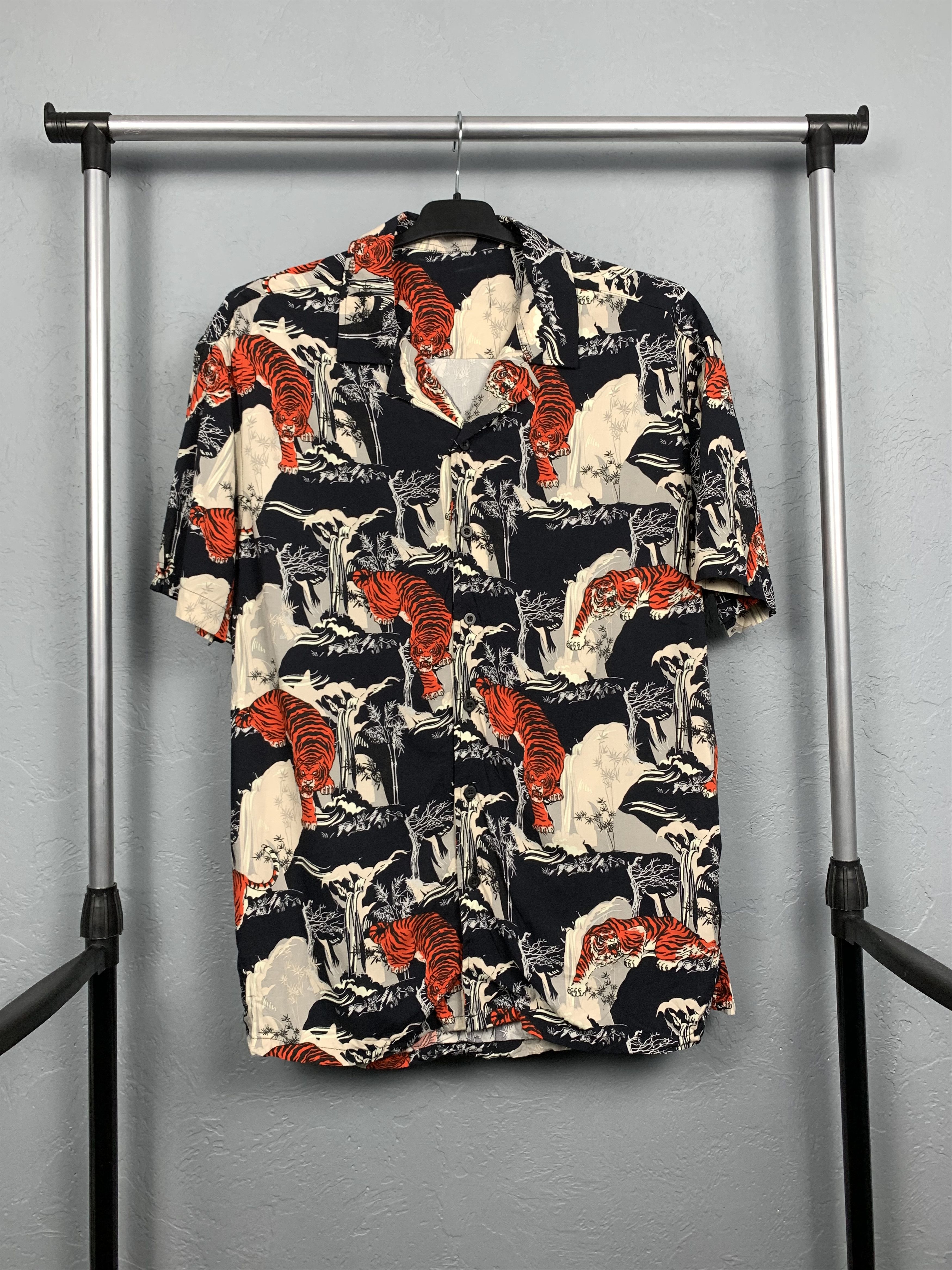 Vintage Hawaiian Shirt Full Printed Tigers