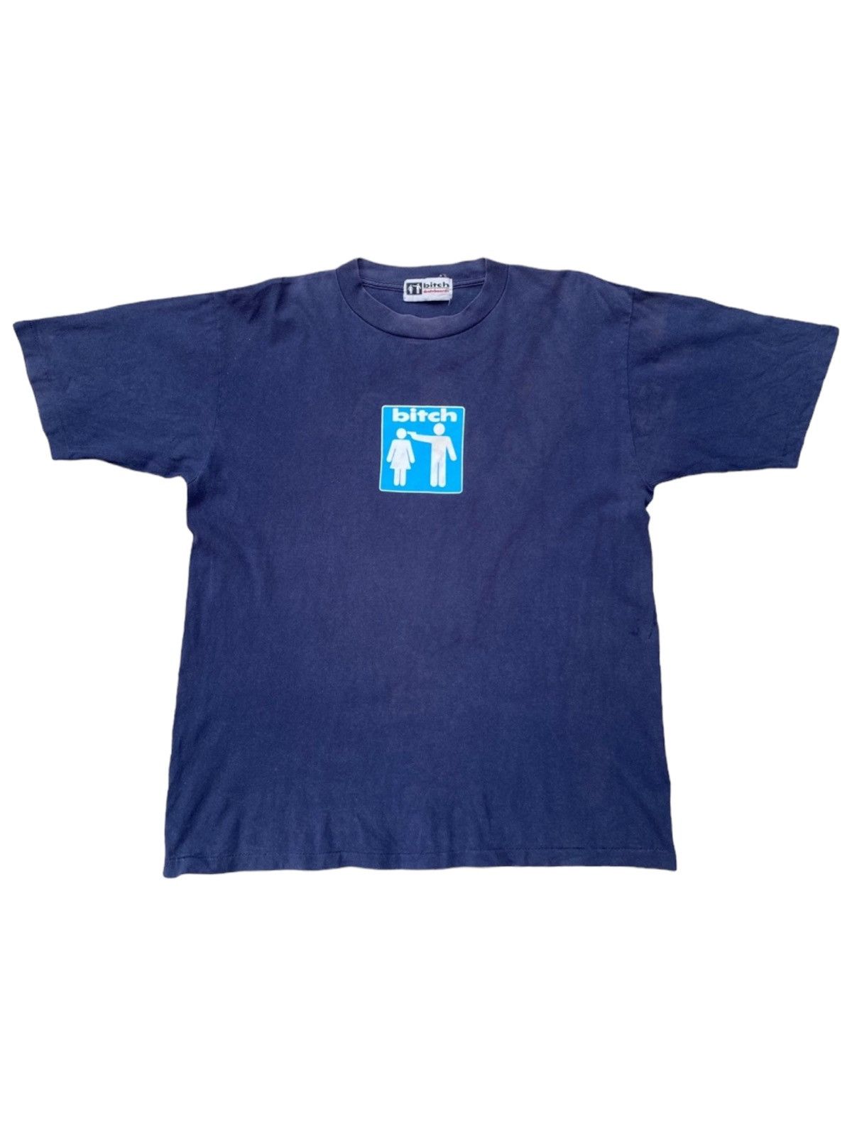 image of Skategang x Vintage Bitch OG Logo Vintage Shirt. Z in Blue, Men's (Size Large)