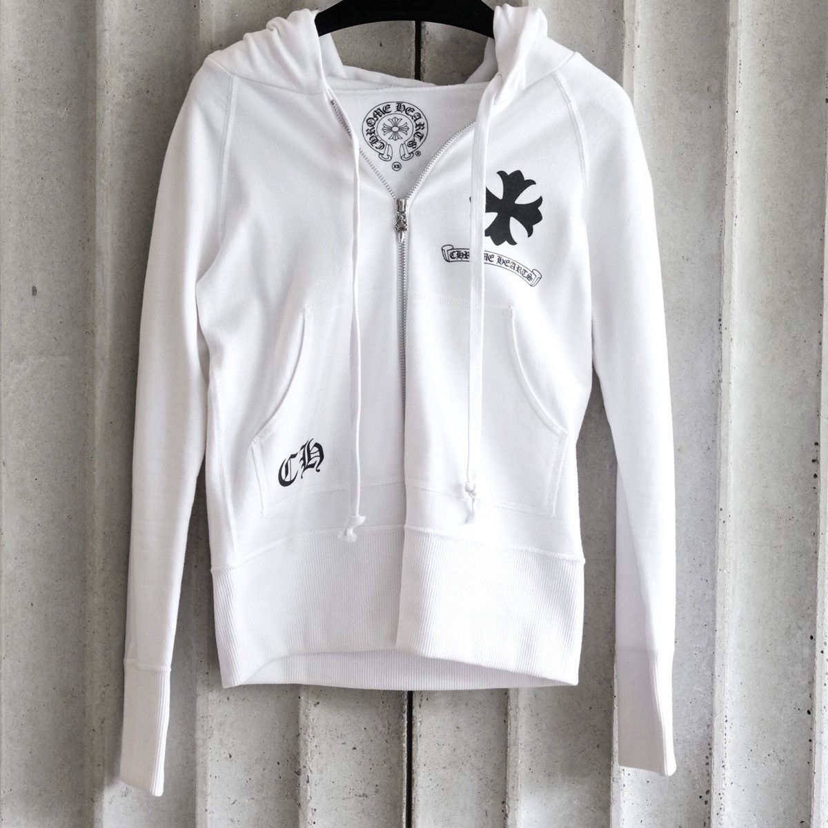 image of Chrome Hearts Multi Plus Circle Hoodie in White, Men's (Size XS)