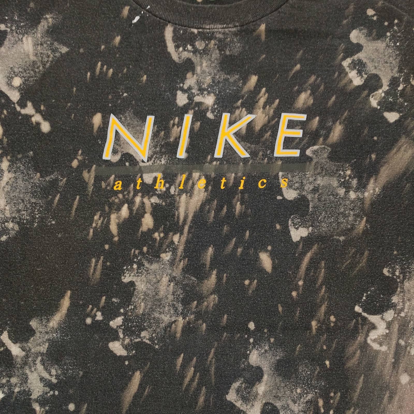 Nike × Vintage Vintage NIKE Athletics Custom Bleach T-Shirt Spellout Logo Size US L / EU 52-54 / 3 - 2 Thumbnail