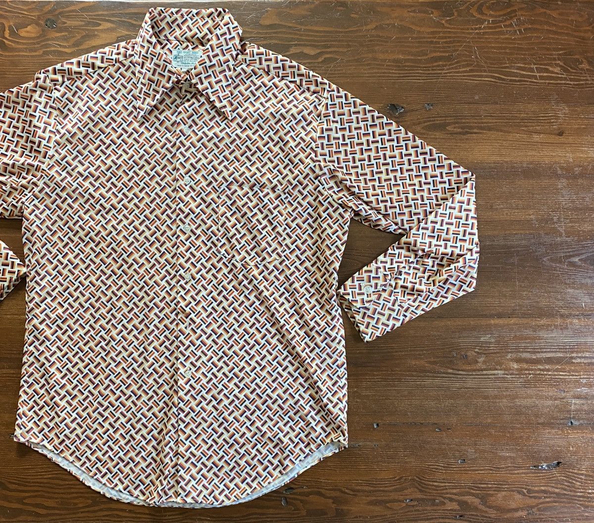 Retrofit Vintage 70’s Kmart Polyester Long Sleeve Button Up Size US L / EU 52-54 / 3 - 1 Thumbnail