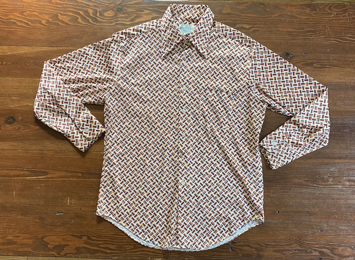 Retrofit Vintage 70’s Kmart Polyester Long Sleeve Button Up Size US L / EU 52-54 / 3 - 2 Thumbnail