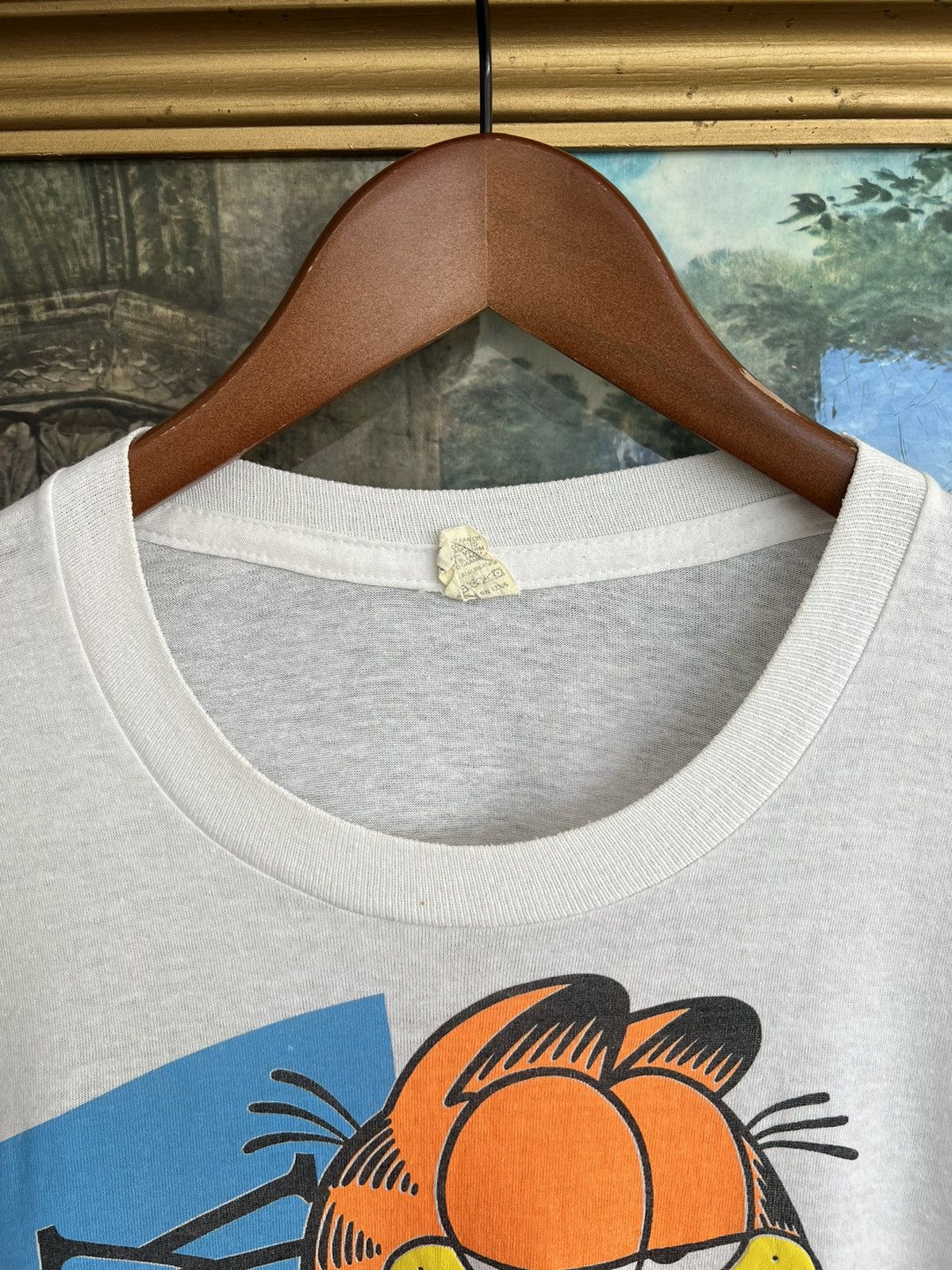 Cartoon Network Vintage 80s Garfield New York White Tee (Calvin and Hobbes) Size US L / EU 52-54 / 3 - 14 Thumbnail