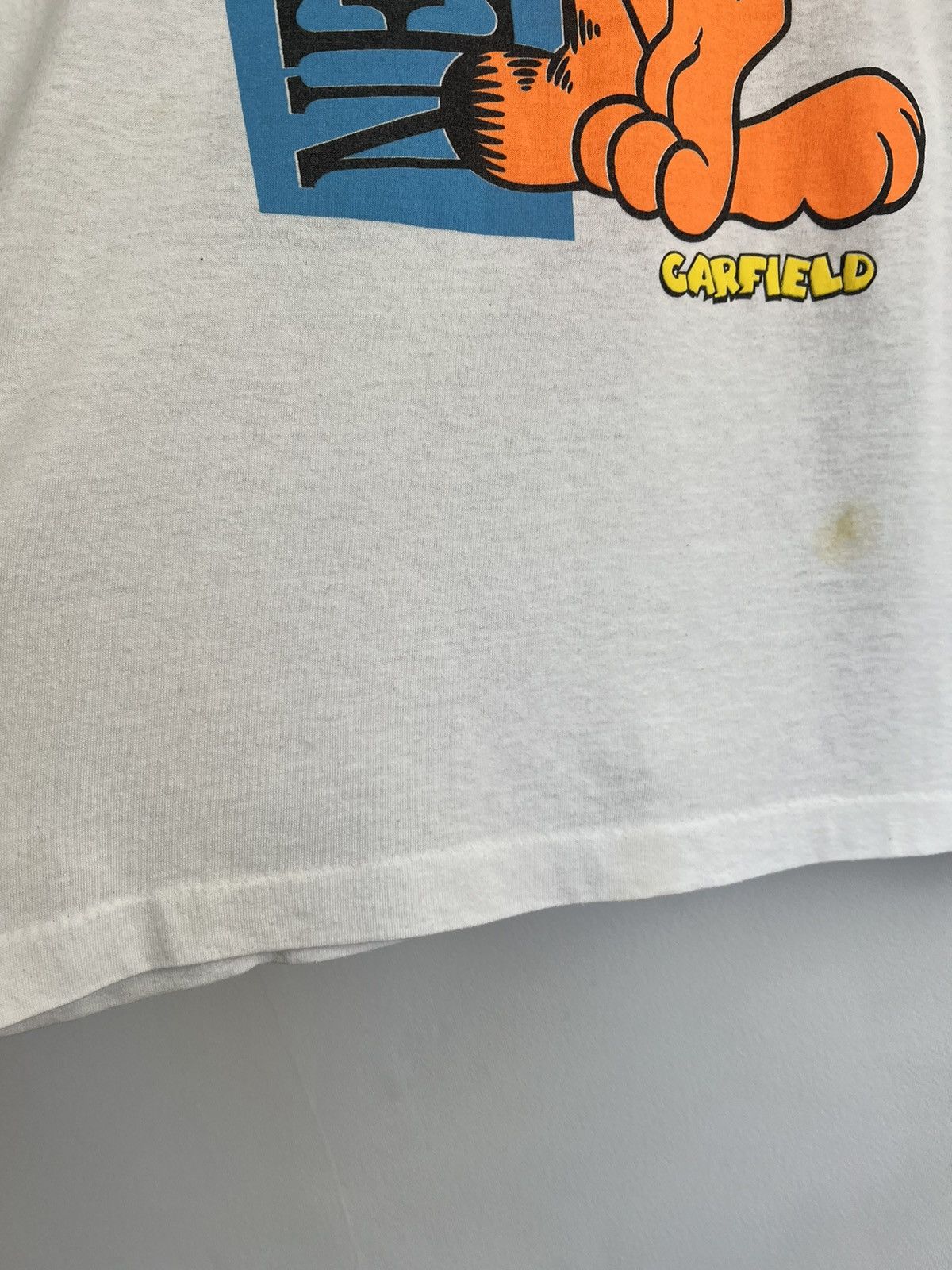 Cartoon Network Vintage 80s Garfield New York White Tee (Calvin and Hobbes) Size US L / EU 52-54 / 3 - 13 Thumbnail