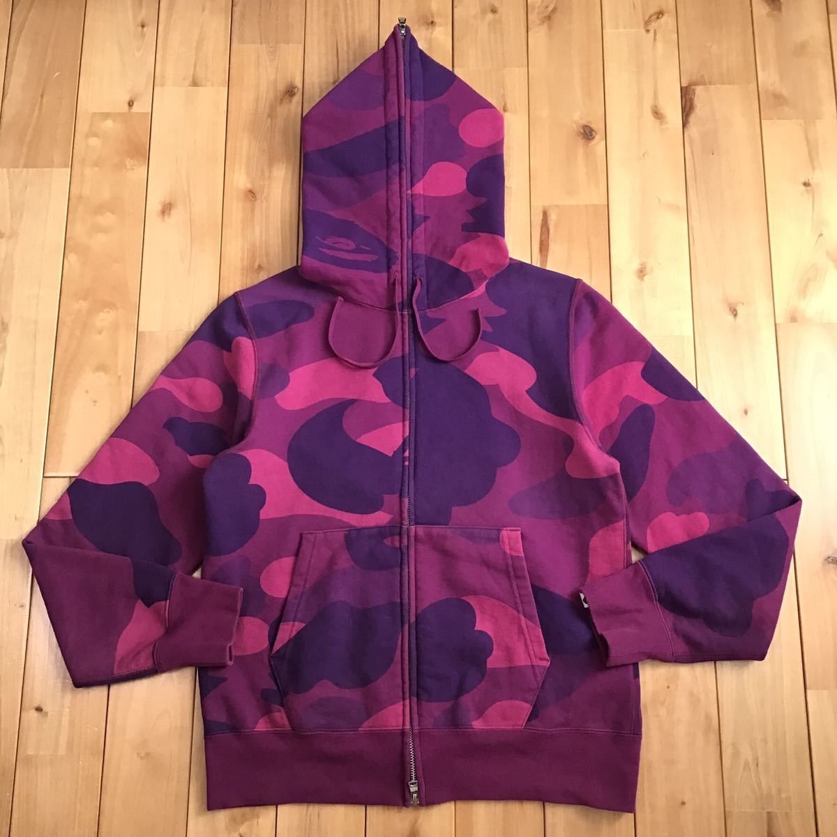 image of Bape Giant Purple Camo Full Zip Hoodie A Bathing Ape, Men's (Size Small)