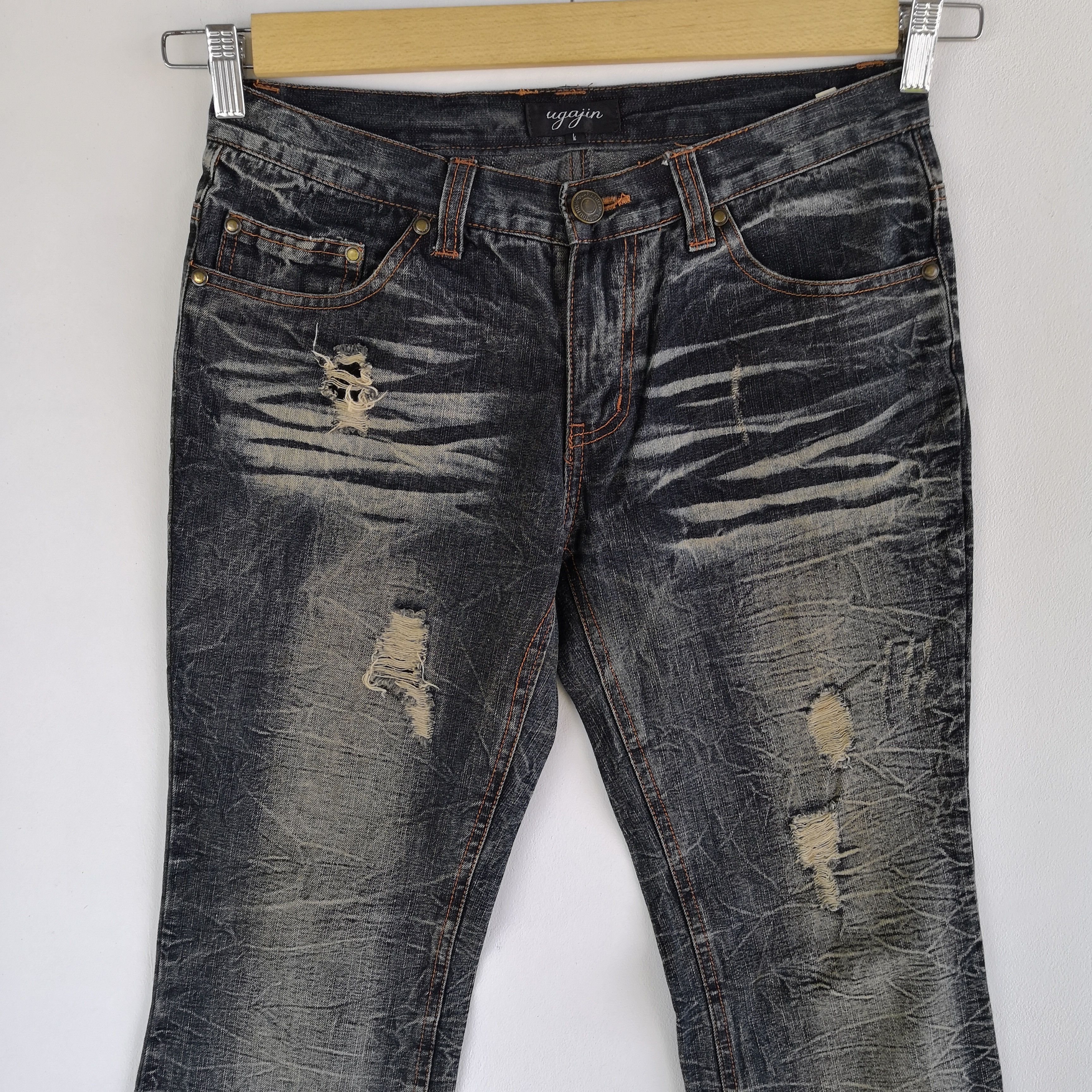 Japanese Brand Vintage Ugajin Wide Leg Jeans Japanese Flare Denim Pants Size US 30 / EU 46 - 3 Thumbnail