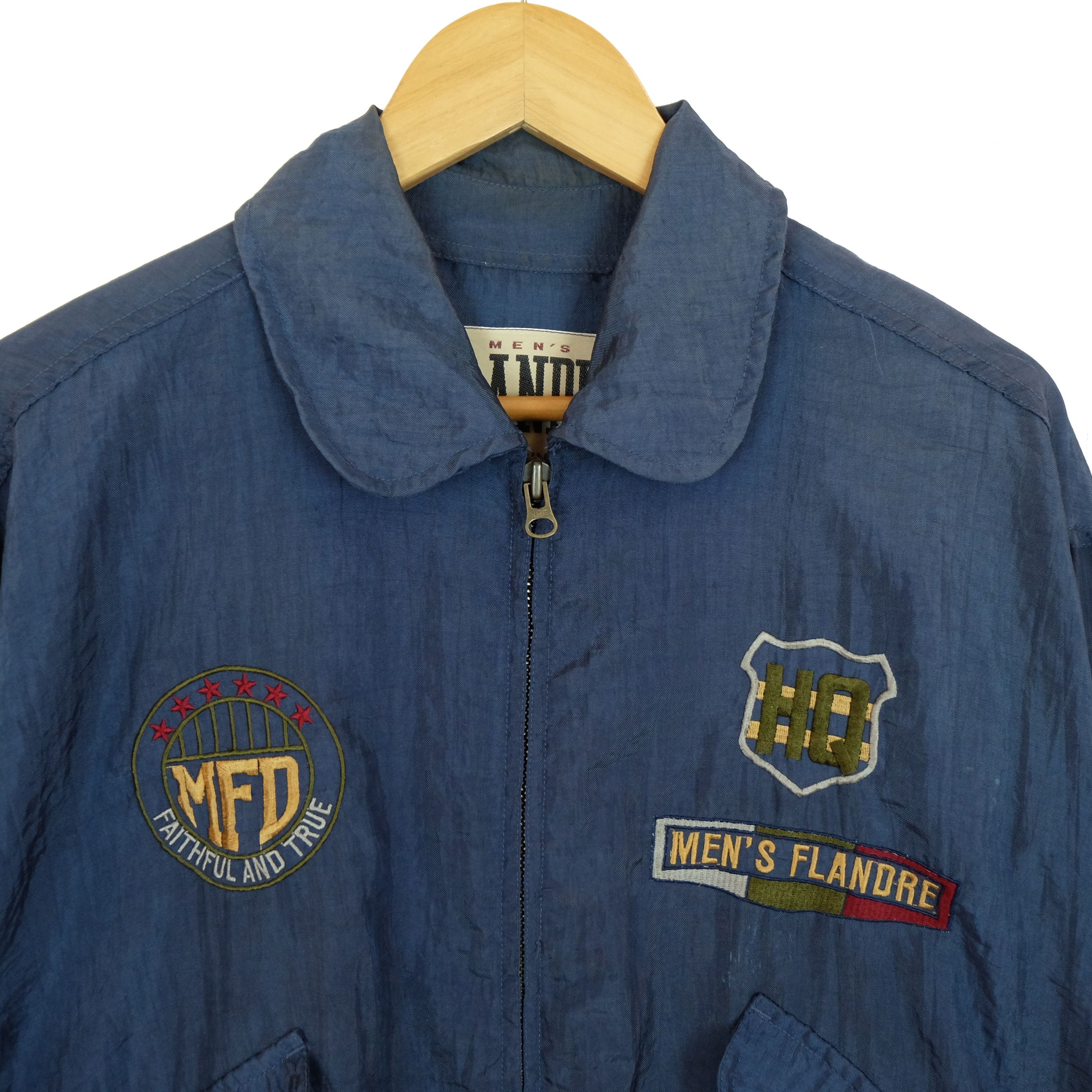 Japanese Brand MEN'S FLANDRE Big Logo Bomber Style Flight Jacket Size US XL / EU 56 / 4 - 6 Thumbnail