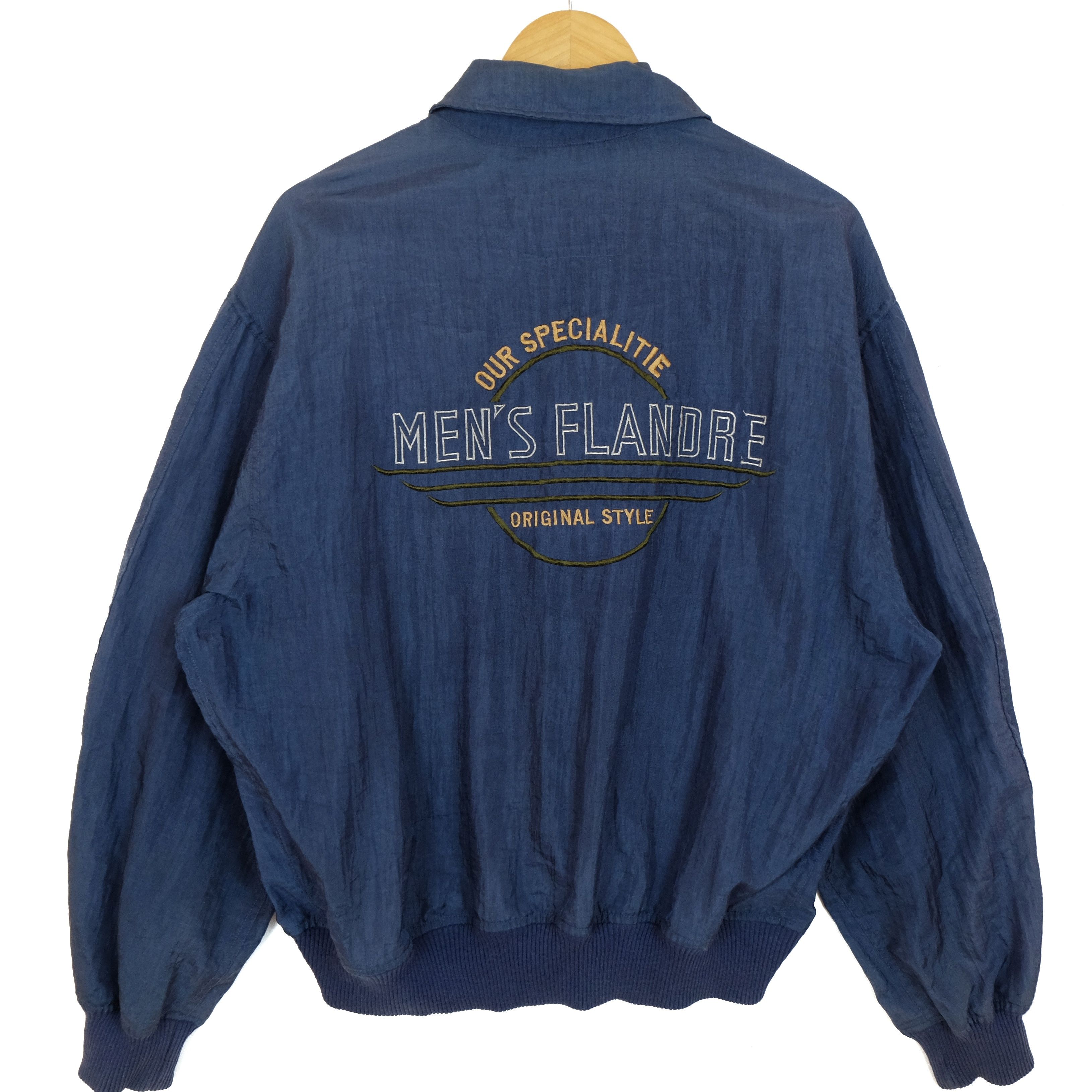 Japanese Brand MEN'S FLANDRE Big Logo Bomber Style Flight Jacket Size US XL / EU 56 / 4 - 2 Thumbnail