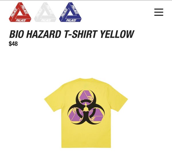 Palace PALACE BIO HAZARD T-SHIRT YELLOW - Large | Grailed