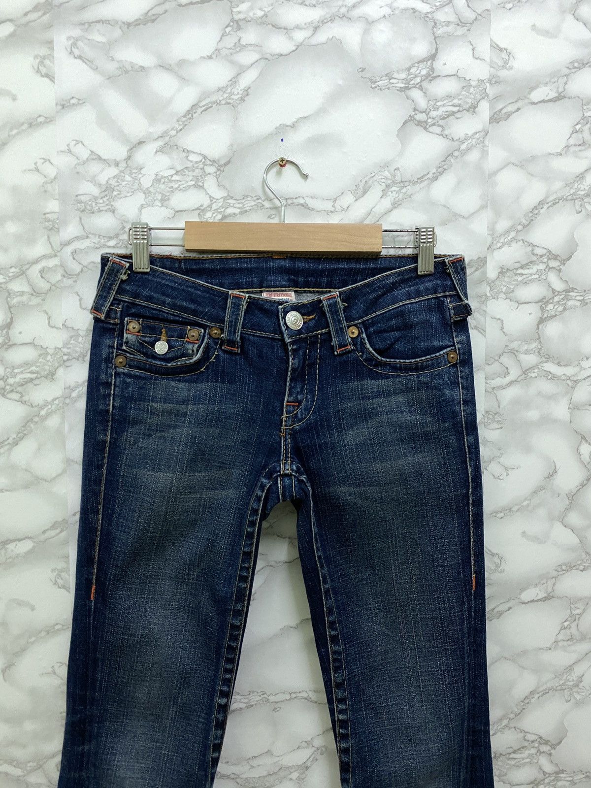 True Religion × Vintage Vintage TRUE RELIGION Back Logo Flared Bootcut Denim Pant Size US 27 - 3 Thumbnail