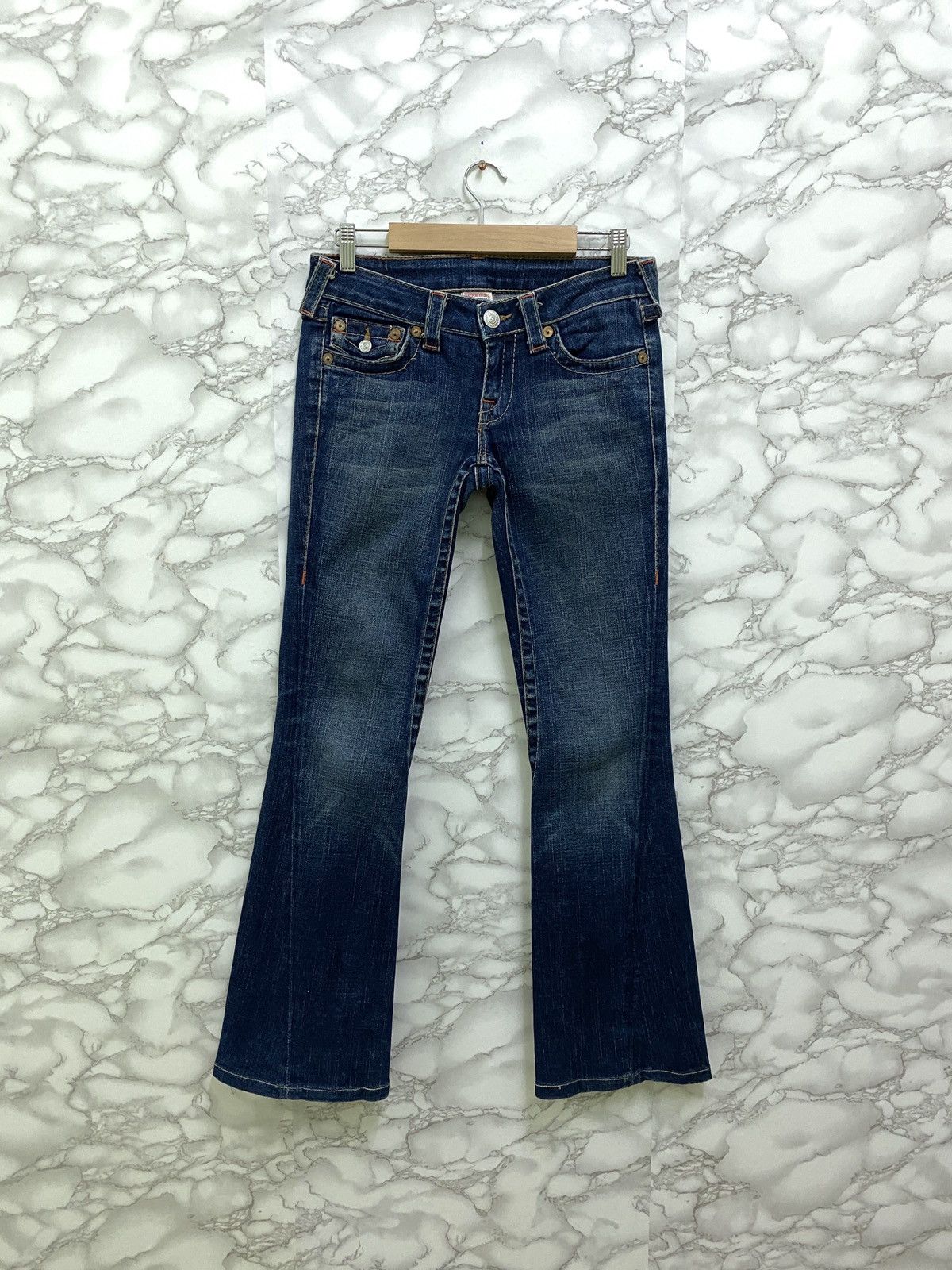 True Religion × Vintage Vintage TRUE RELIGION Back Logo Flared Bootcut Denim Pant Size US 27 - 2 Thumbnail
