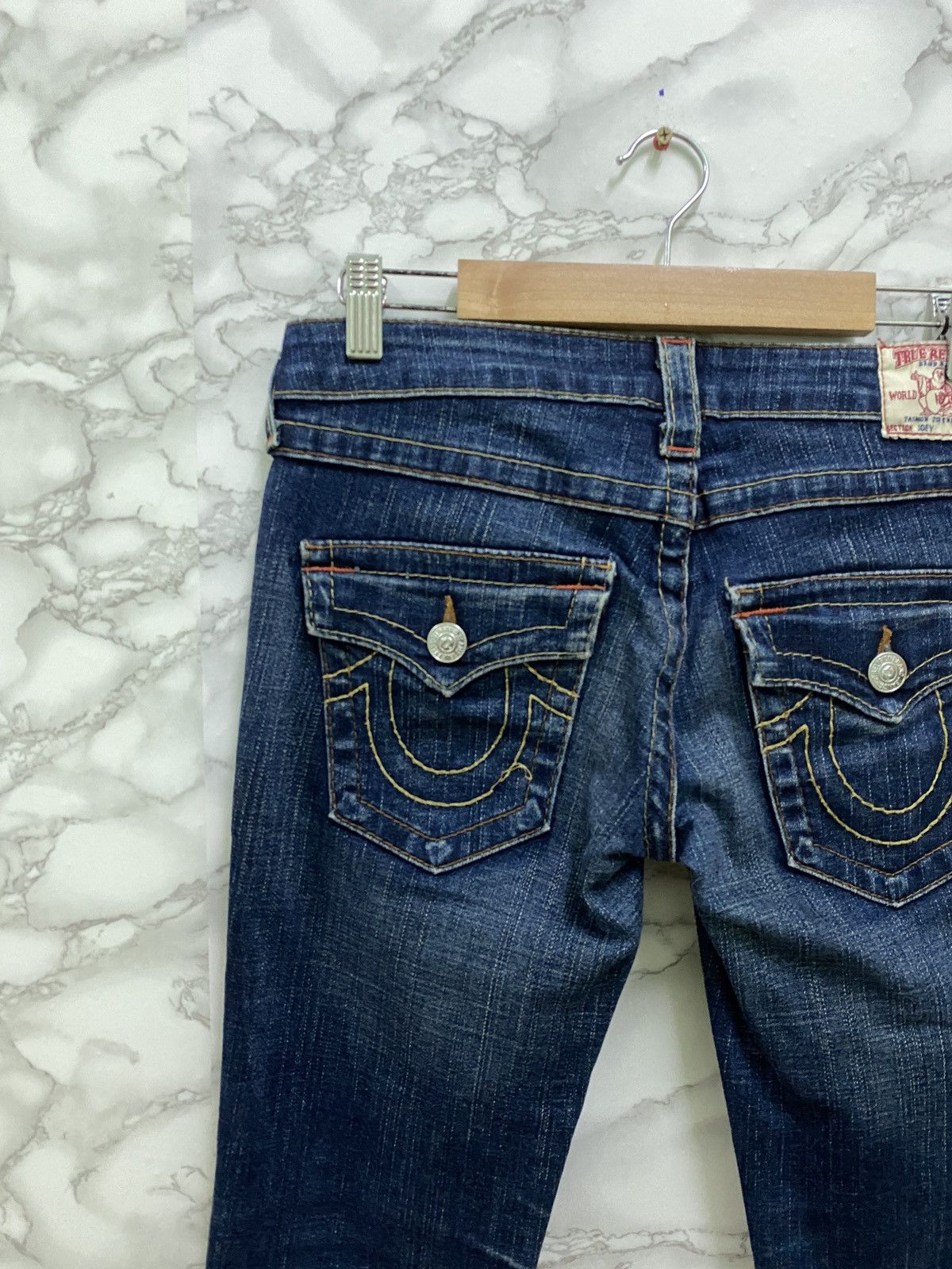 True Religion × Vintage Vintage TRUE RELIGION Back Logo Flared Bootcut Denim Pant Size US 27 - 8 Thumbnail
