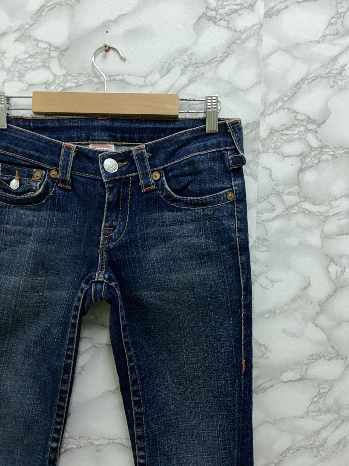 True Religion × Vintage Vintage TRUE RELIGION Back Logo Flared Bootcut Denim Pant Size US 27 - 4 Thumbnail