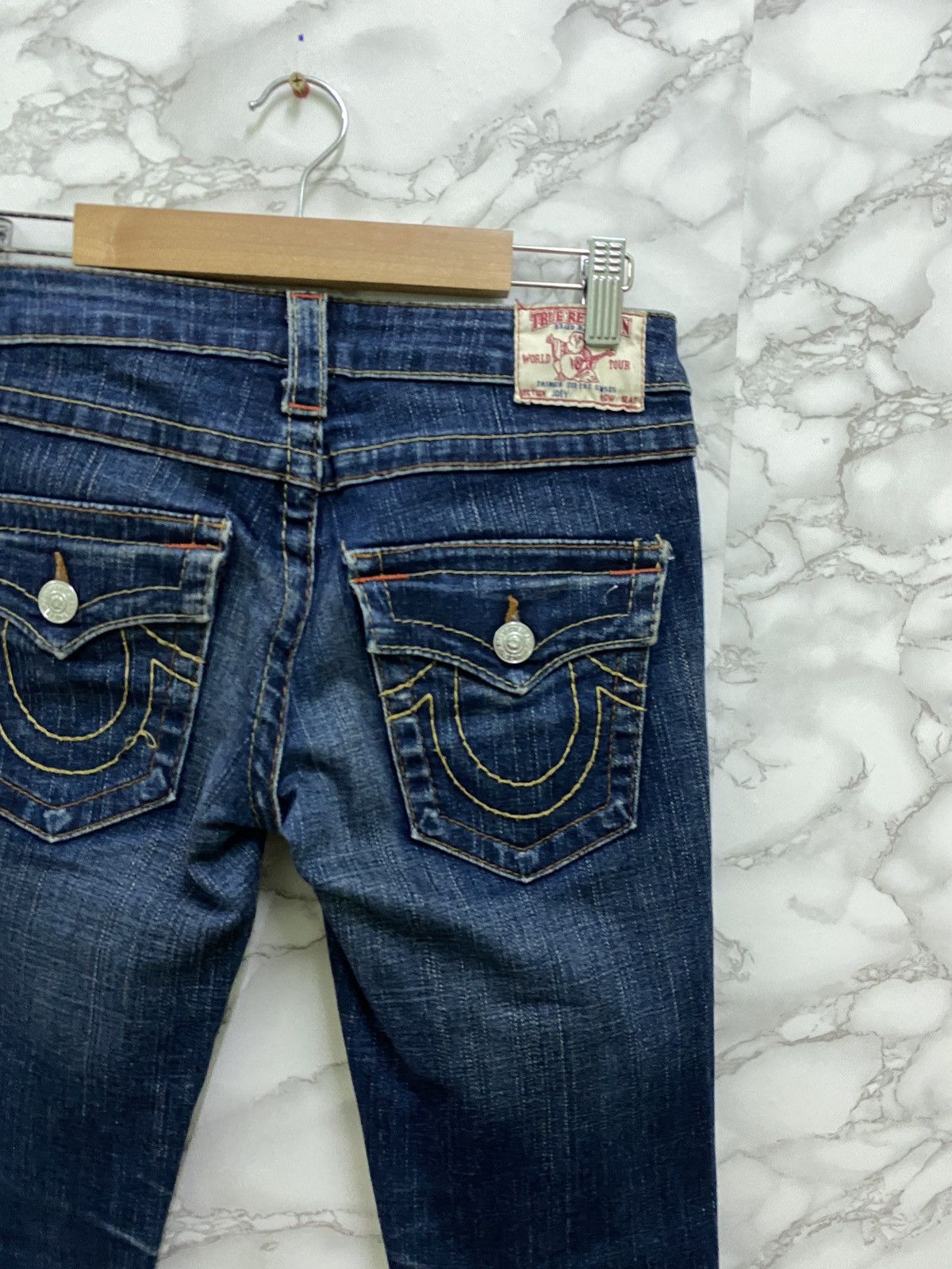 True Religion × Vintage Vintage TRUE RELIGION Back Logo Flared Bootcut Denim Pant Size US 27 - 9 Thumbnail