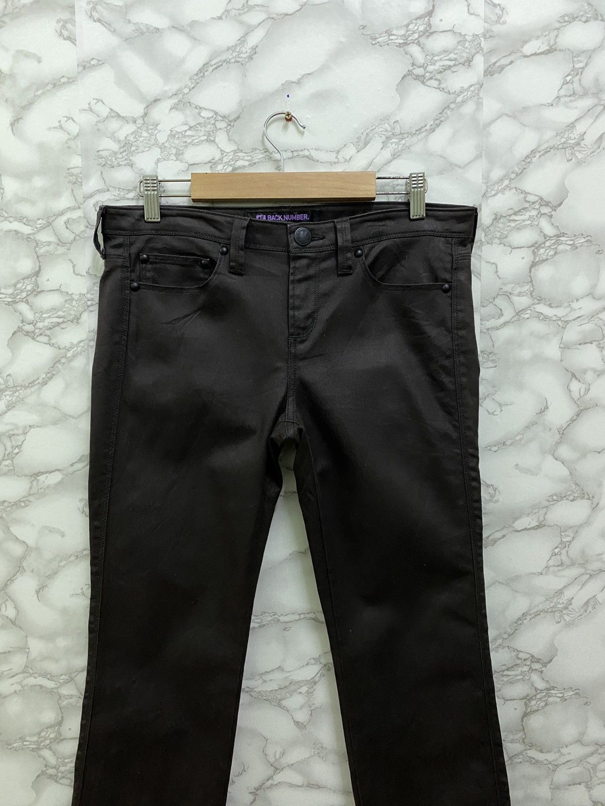 Japanese Brand × Other Famous BACK NUMBER Japan Waxed Low Rise Denim Pant Size US 30 / EU 46 - 3 Thumbnail