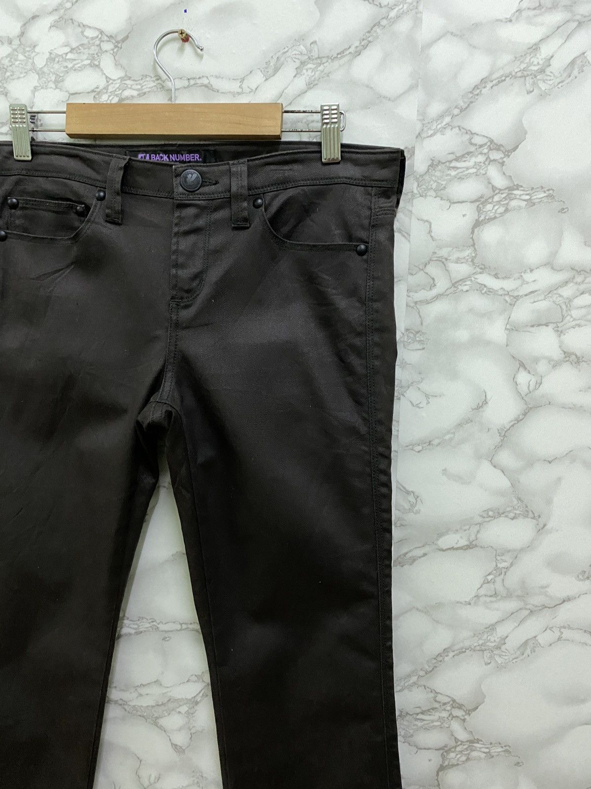 Japanese Brand × Other Famous BACK NUMBER Japan Waxed Low Rise Denim Pant Size US 30 / EU 46 - 5 Thumbnail