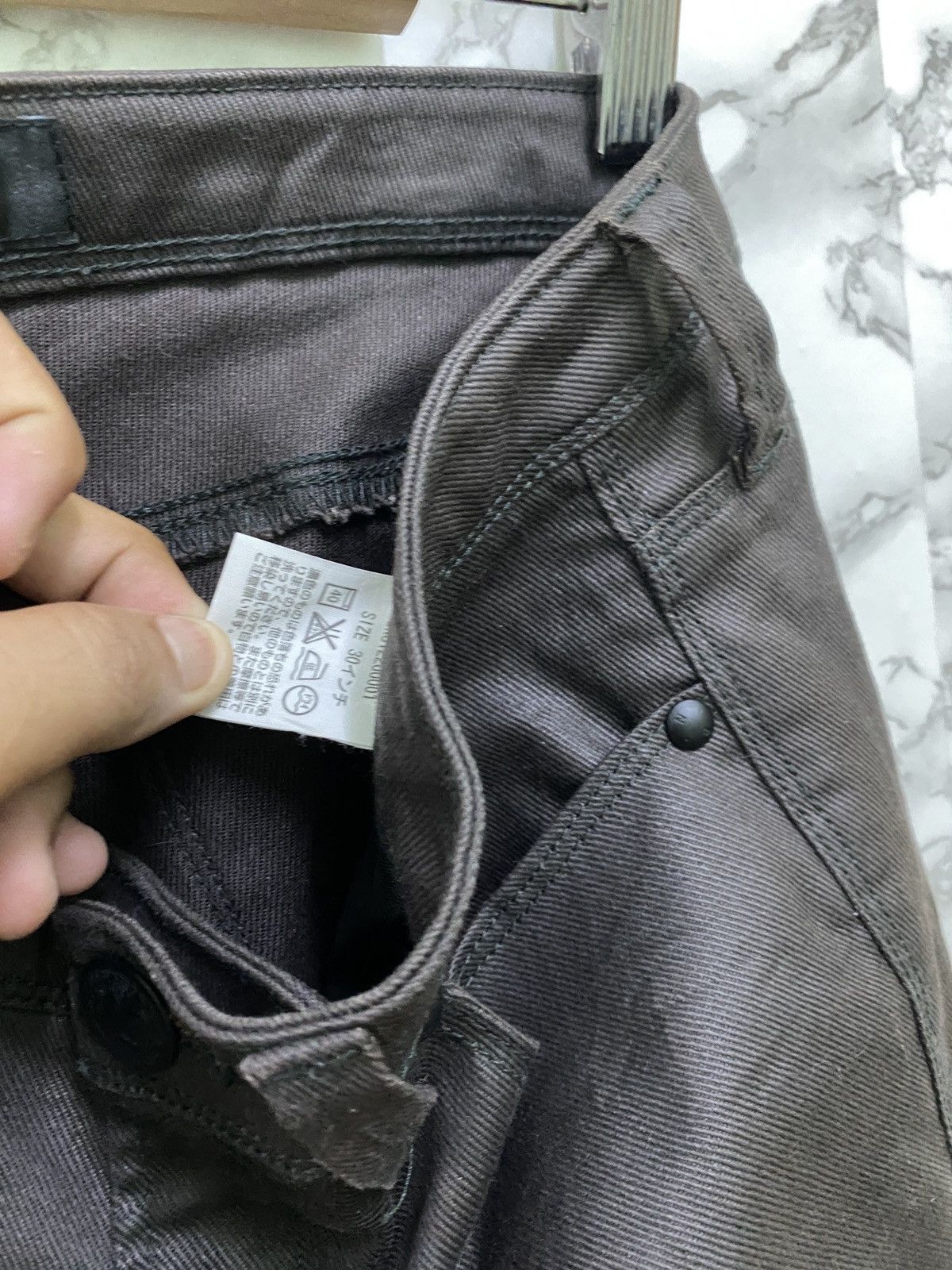 Japanese Brand × Other Famous BACK NUMBER Japan Waxed Low Rise Denim Pant Size US 30 / EU 46 - 15 Thumbnail