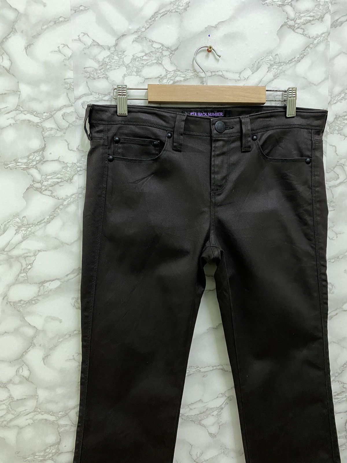 Japanese Brand × Other Famous BACK NUMBER Japan Waxed Low Rise Denim Pant Size US 30 / EU 46 - 4 Thumbnail