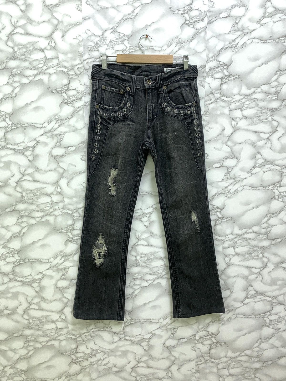 If Six Was Nine × Japanese Brand × Le Grande Bleu (L.G.B.) Vintage SEMANTIC DESIGN Seditionaries Studed Anarchism Denim Size US 28 / EU 44 - 1 Thumbnail