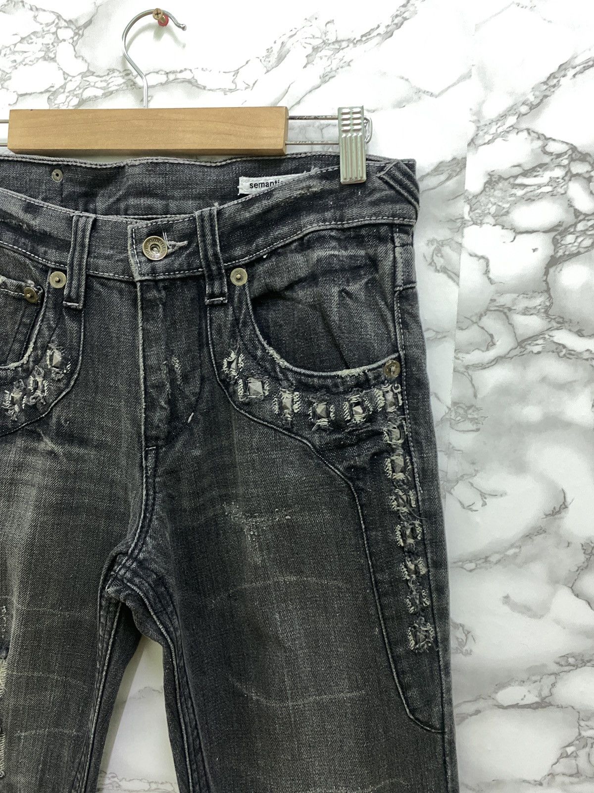 If Six Was Nine × Japanese Brand × Le Grande Bleu (L.G.B.) Vintage SEMANTIC DESIGN Seditionaries Studed Anarchism Denim Size US 28 / EU 44 - 5 Thumbnail