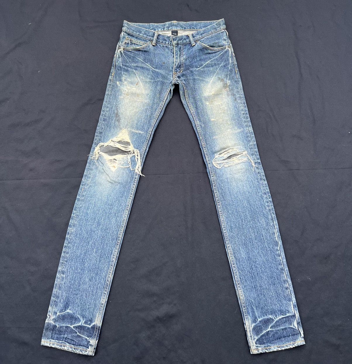 Pledge Trashed Vintage Pledge Japan Dirty Mud Denim Ripped Jeans Size US 30 / EU 46 - 20 Thumbnail