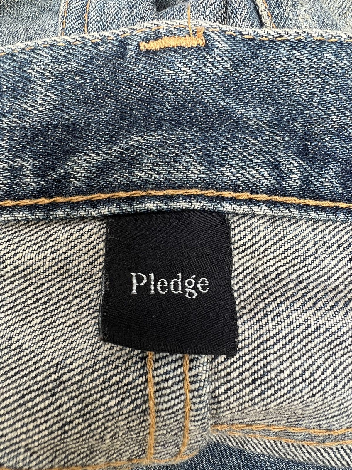 Pledge Trashed Vintage Pledge Japan Dirty Mud Denim Ripped Jeans Size US 30 / EU 46 - 17 Thumbnail