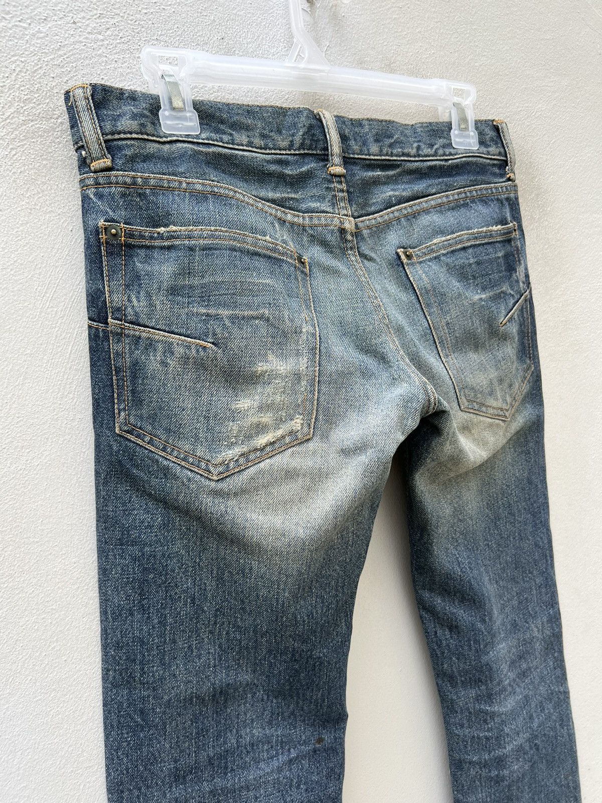 Pledge Trashed Vintage Pledge Japan Dirty Mud Denim Ripped Jeans Size US 30 / EU 46 - 12 Thumbnail