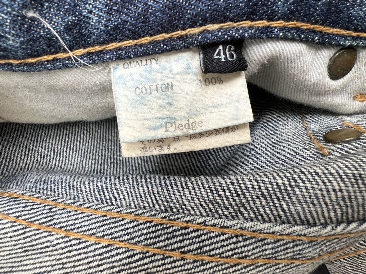 Pledge Trashed Vintage Pledge Japan Dirty Mud Denim Ripped Jeans Size US 30 / EU 46 - 18 Thumbnail