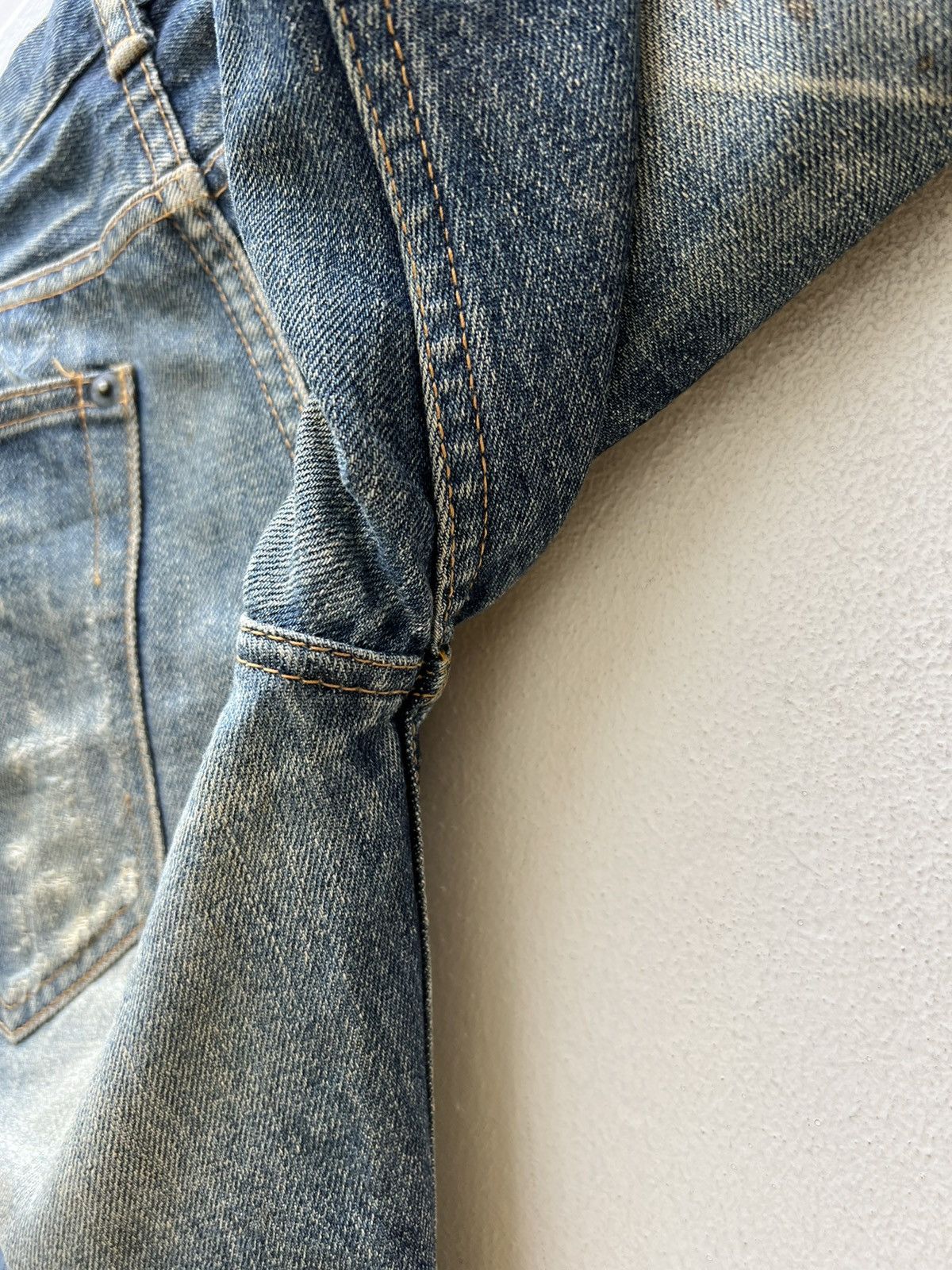 Pledge Trashed Vintage Pledge Japan Dirty Mud Denim Ripped Jeans Size US 30 / EU 46 - 16 Thumbnail