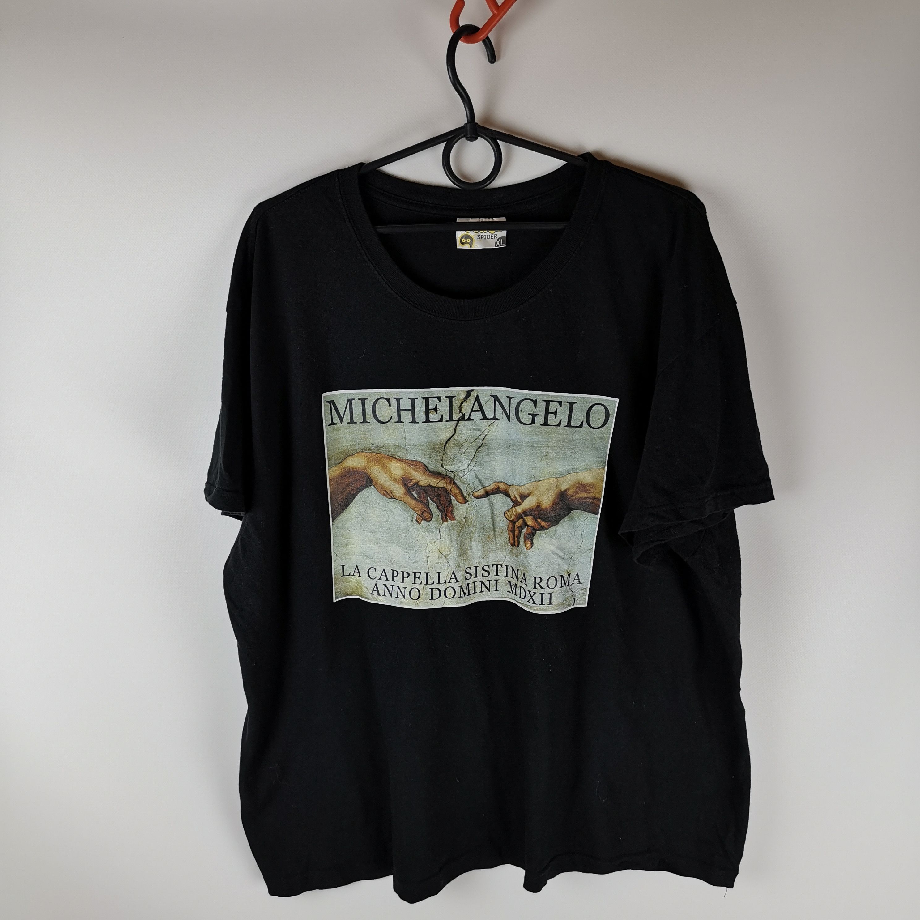 Vintage Michelangelo The Creation of Adam Painting T-Shirt Size 2024 Large 90s Art