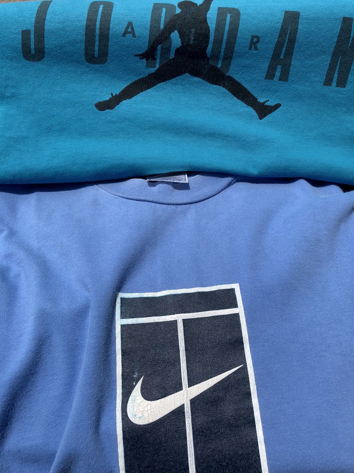 Nike Vintage 90s Nike Jordan Center Logo Blue Tee Size US XL / EU 56 / 4 - 18 Thumbnail