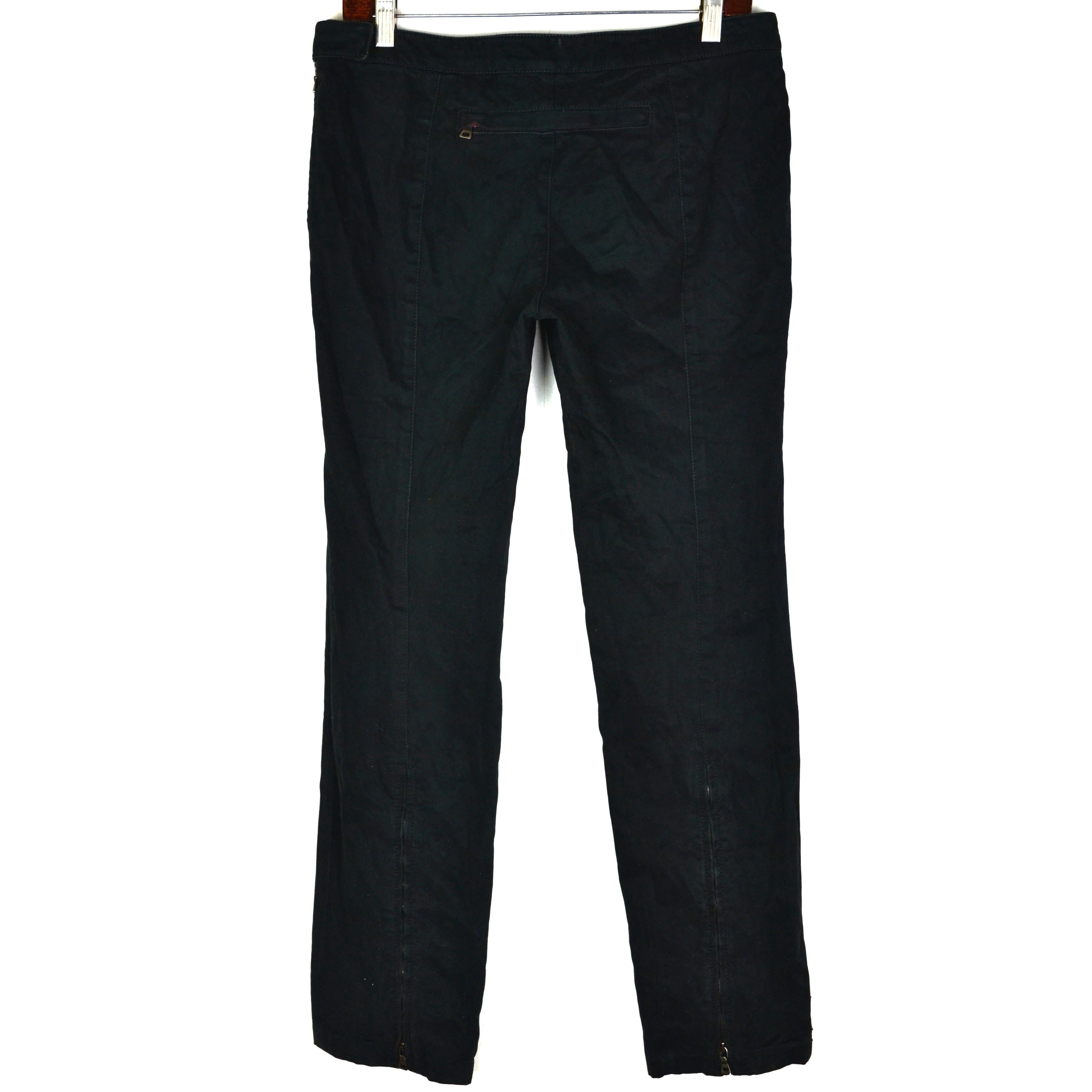 Prada 🔴 PRADA Pants Trousers Red Tab Zip Black Cotton Pockets Zip Size 27" / US 4 / IT 40 - 3 Thumbnail