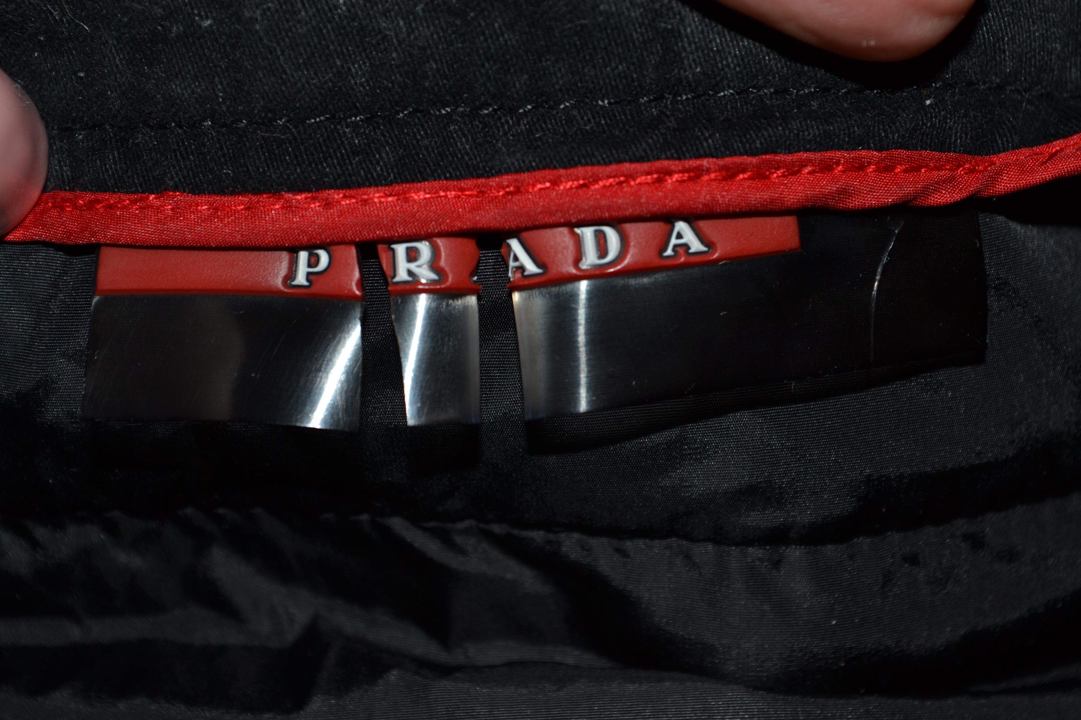 Prada 🔴 PRADA Pants Trousers Red Tab Zip Black Cotton Pockets Zip Size 27" / US 4 / IT 40 - 6 Thumbnail