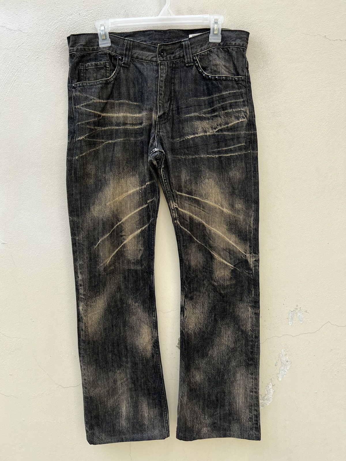 Vintage Flare Semantic Design Japan Fade Black Denim Flare Jeans Size US 32 / EU 48 - 6 Thumbnail