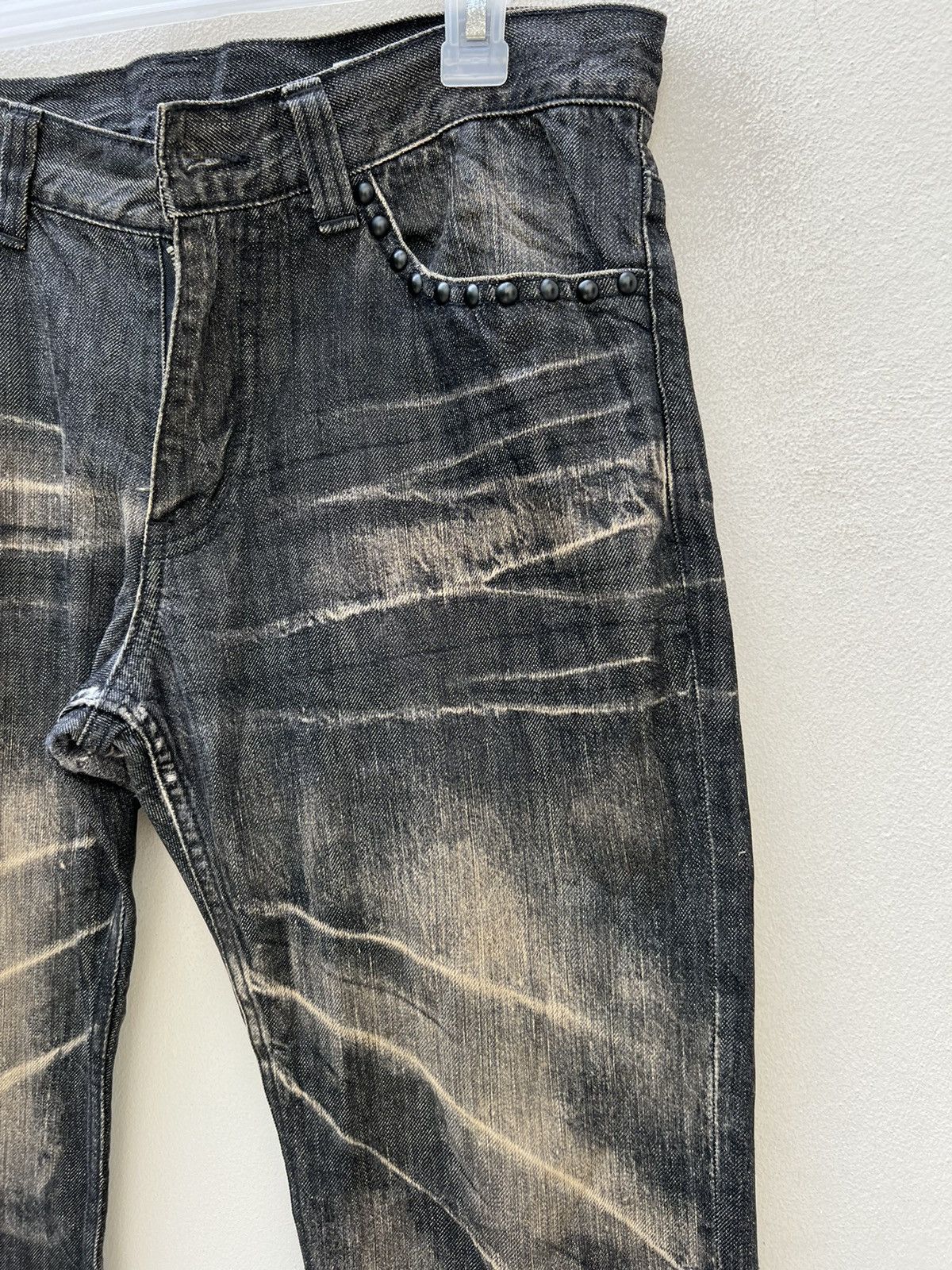 Vintage Flare Semantic Design Japan Fade Black Denim Flare Jeans Size US 32 / EU 48 - 11 Thumbnail