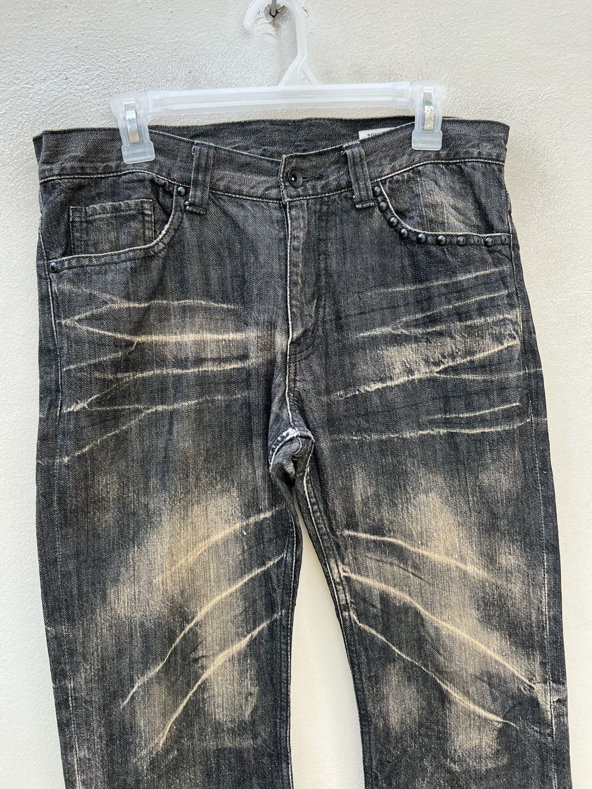 Vintage Flare Semantic Design Japan Fade Black Denim Flare Jeans Size US 32 / EU 48 - 7 Thumbnail