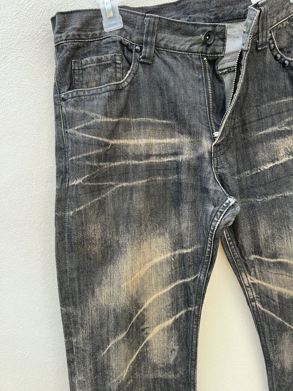 Vintage Flare Semantic Design Japan Fade Black Denim Flare Jeans Size US 32 / EU 48 - 9 Thumbnail