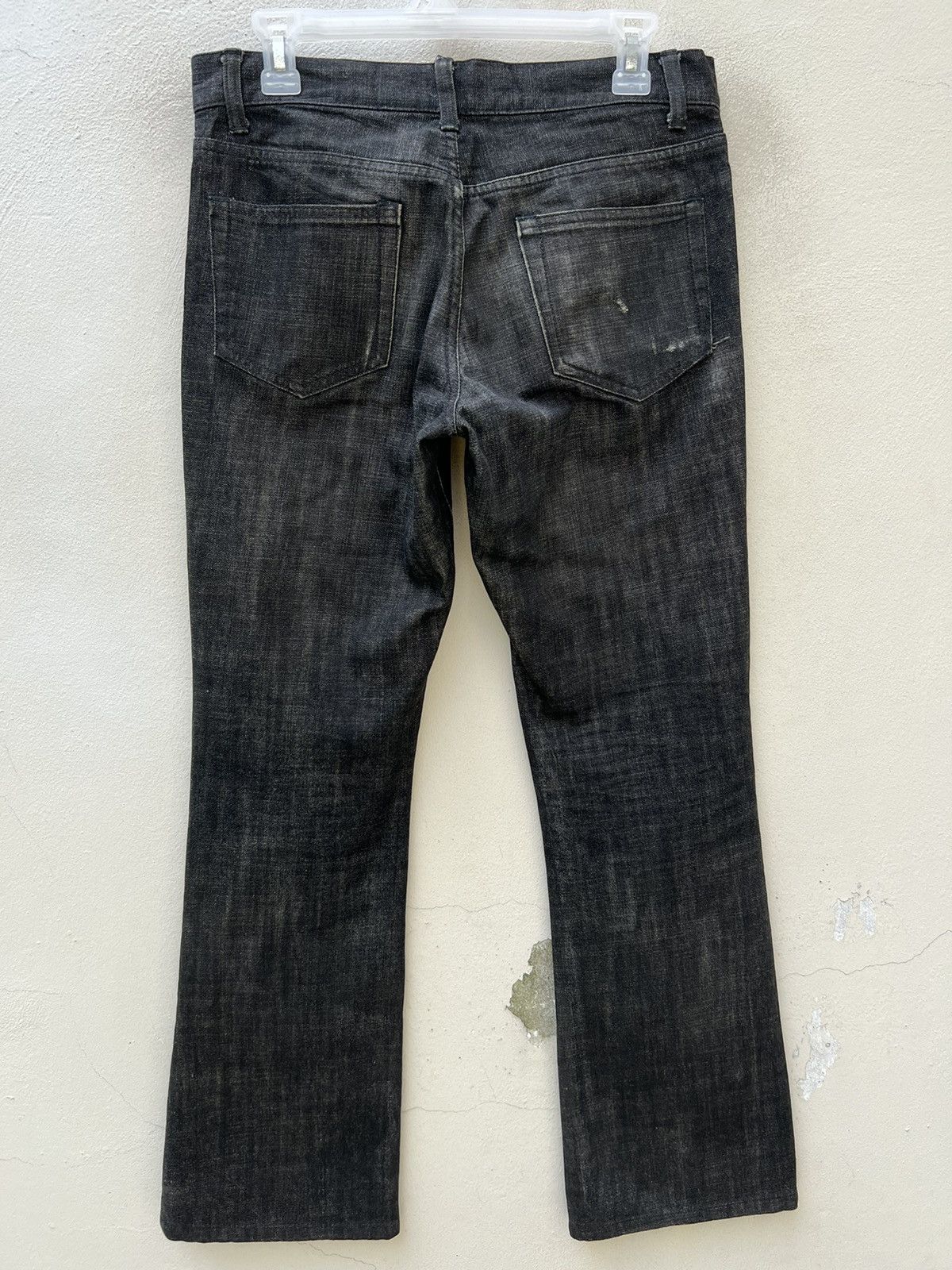 5351 POUR LES HOMMES Vintage 5351 Pour Les Homme Black Wax Denim Rips Flare Jeans Size US 30 / EU 46 - 8 Thumbnail