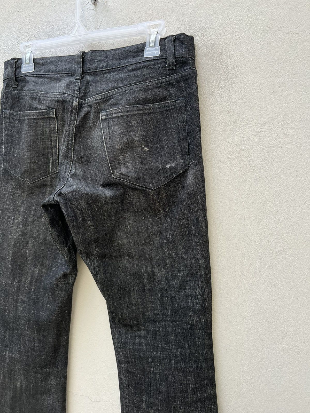5351 POUR LES HOMMES Vintage 5351 Pour Les Homme Black Wax Denim Rips Flare Jeans Size US 30 / EU 46 - 11 Thumbnail